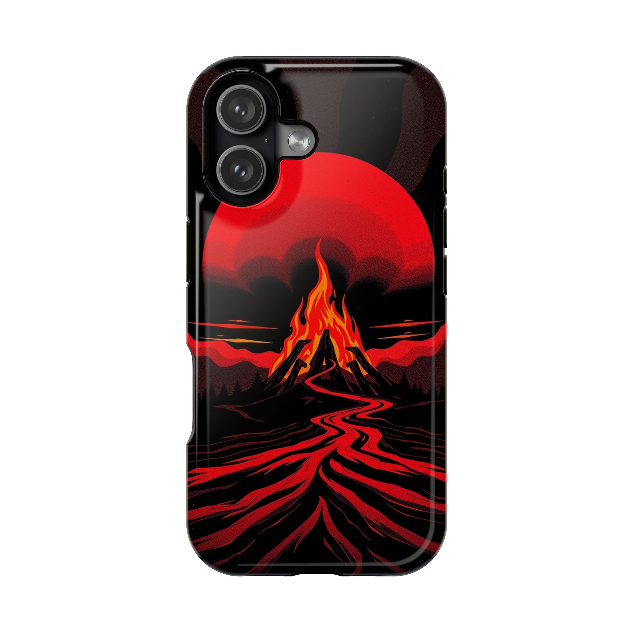 iPhone Black And Crimson Wildfire Glow Slim Everyday Designer Case · iPhone Case