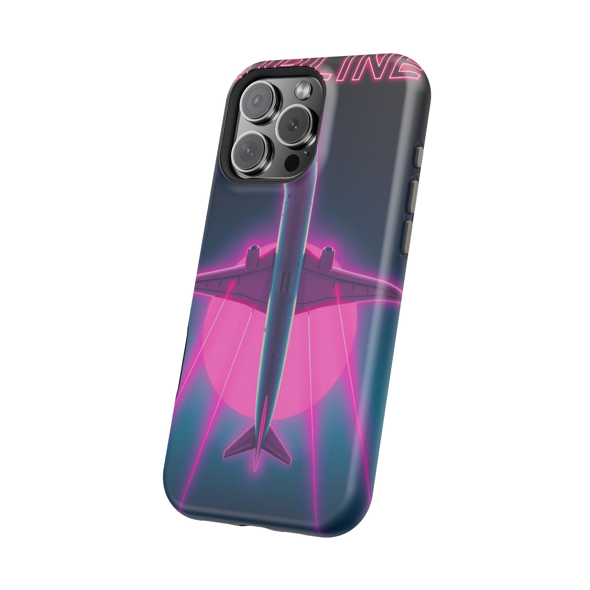 iPhone Cyan And Magenta Retro Airline Poster Slim Everyday Designer Case · iPhon