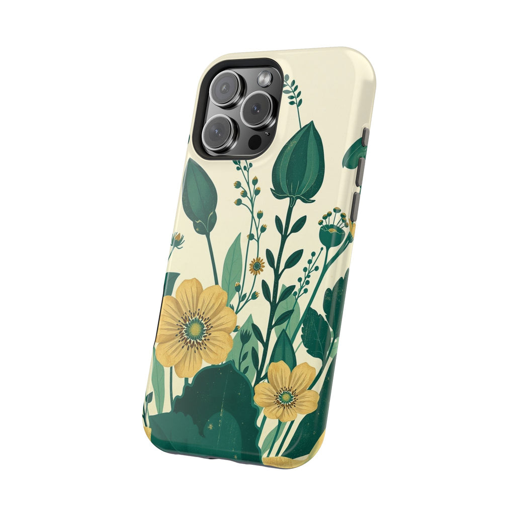 iPhone Emerald Green And Gold Pressed Botanicals Clean iPhone Minimal · iPhone C