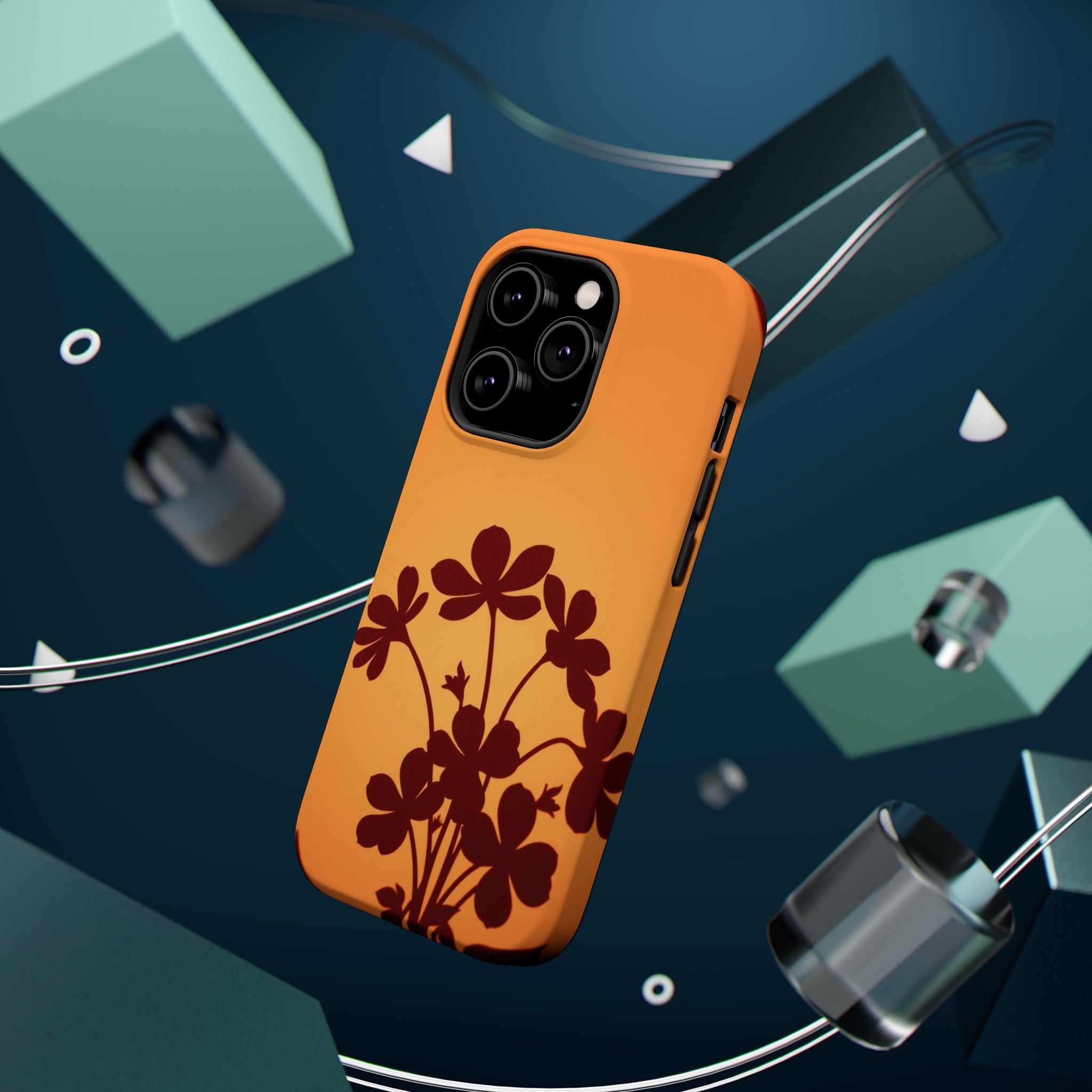 iPhone Floral Silhouette Electric Art Slim Everyday Designer Case · iPhone Case