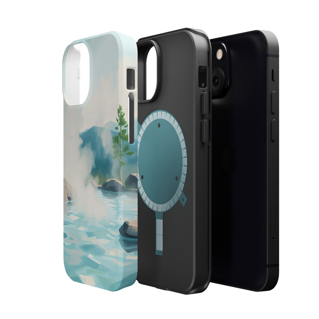iPhone Mint And Blush Hot Spring Steam Slim Everyday Designer Case · iPhone Case