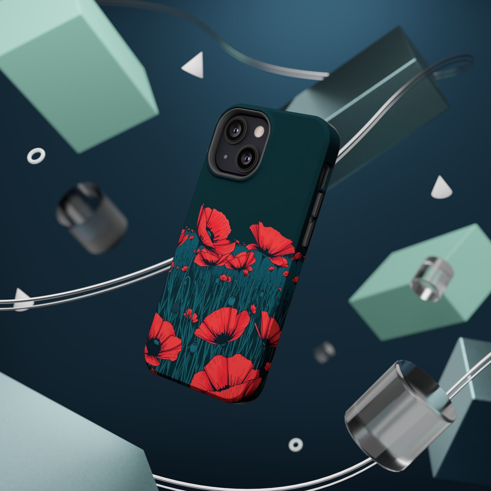 iPhone Poppy Field Dark Gothic Ink Clean Minimal Snap Cas Slim Snap Case · iPhon