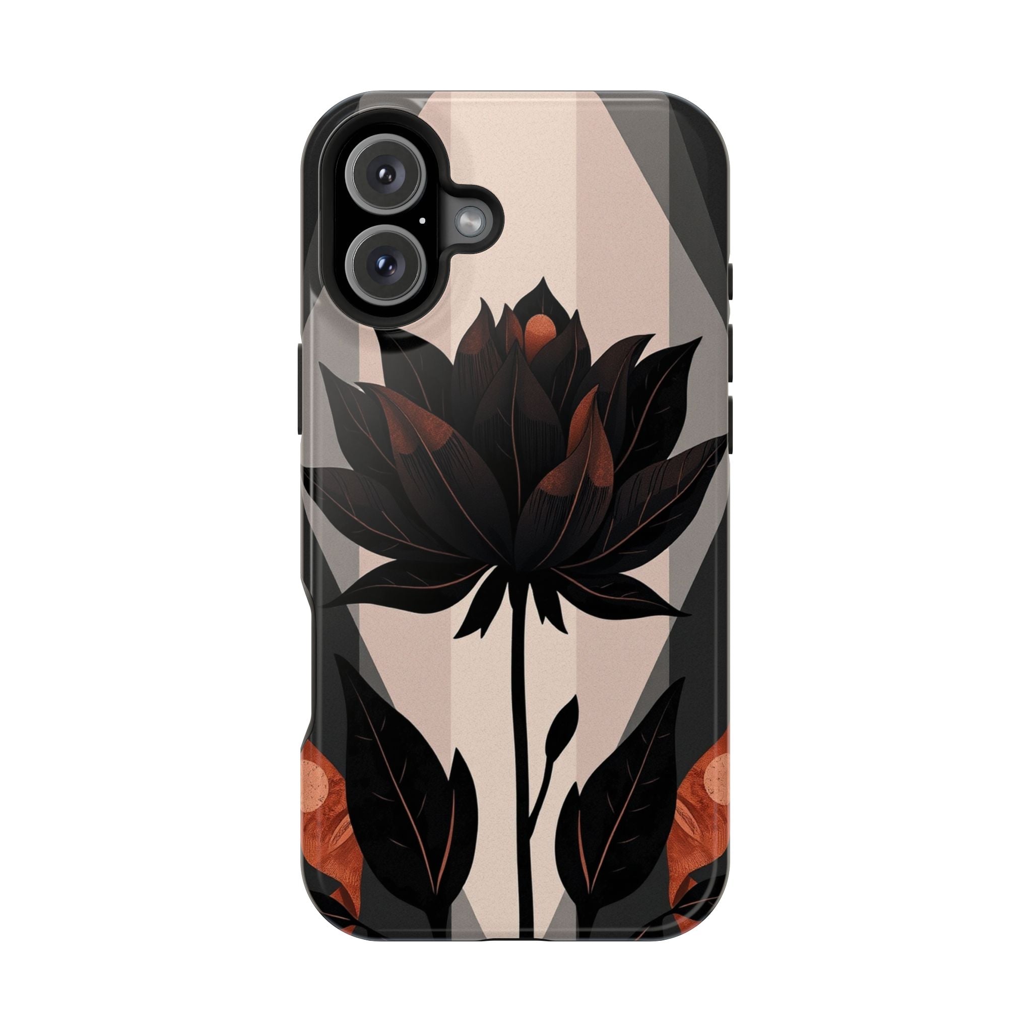 iPhone Charcoal And Copper Floral Silhouette Slim iPhone Everyday · iPhone Case