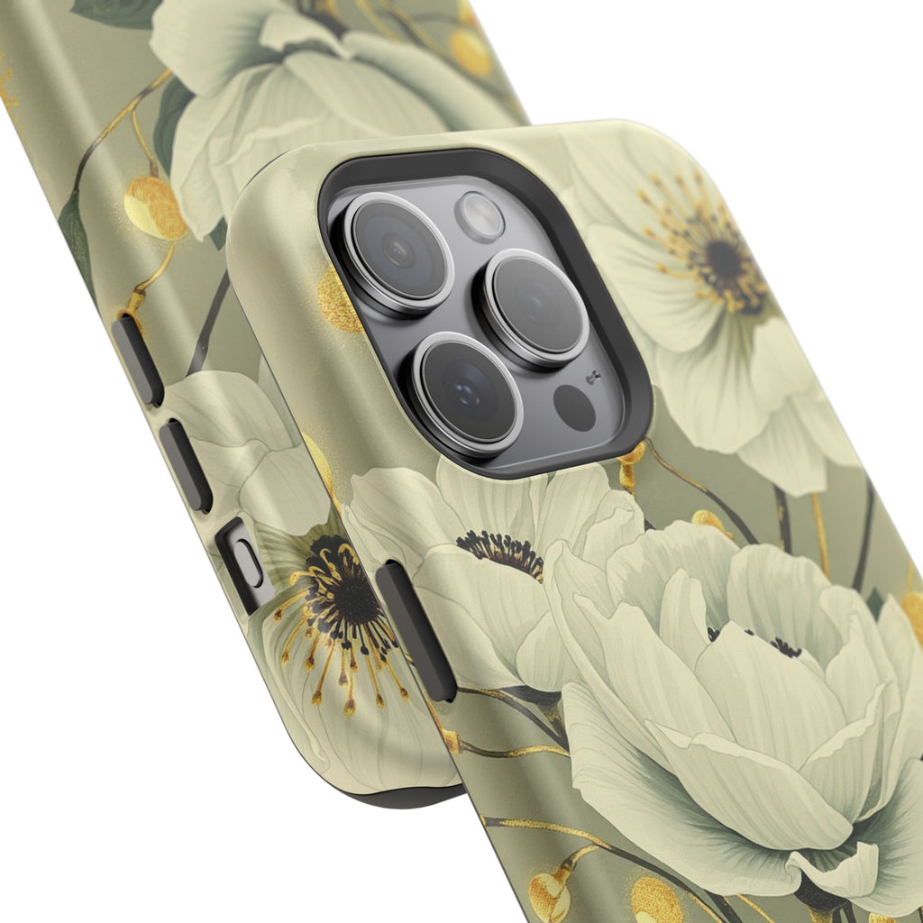 iPhone Sage And Ivory Floral Ink Wash Slim Everyday iPhone 14 Designer · iPhone