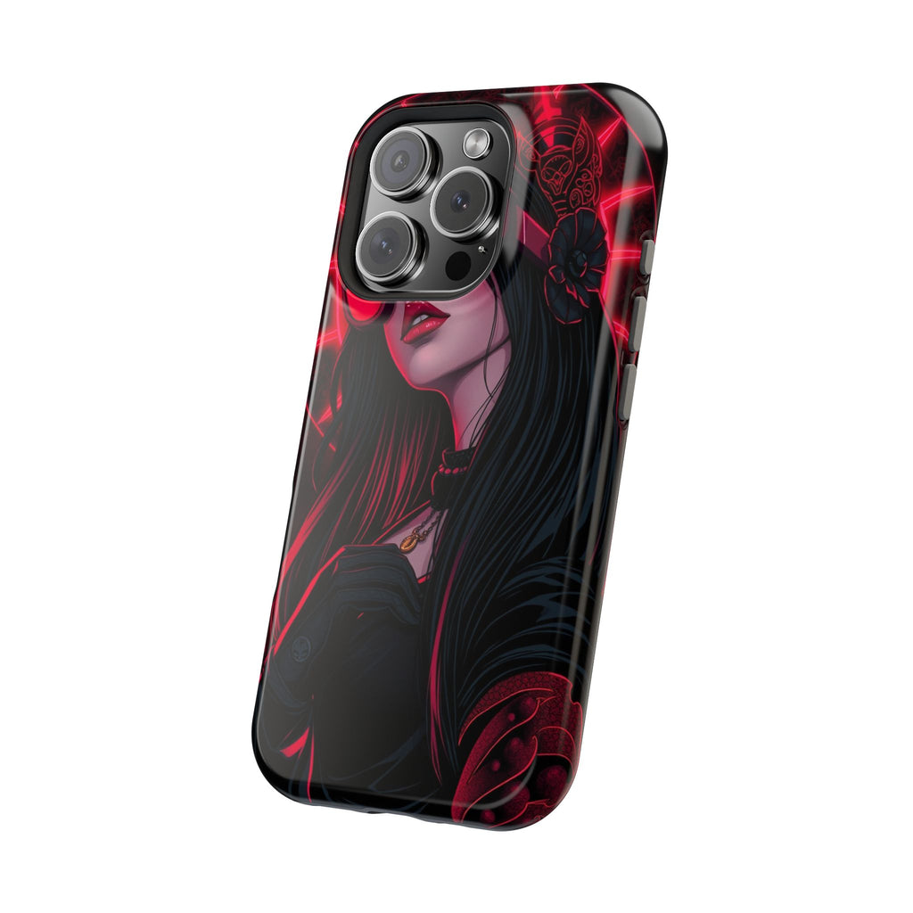 iPhone Black And Crimson Art Nouveau Female Slim Everyday Designer Case · iPhone