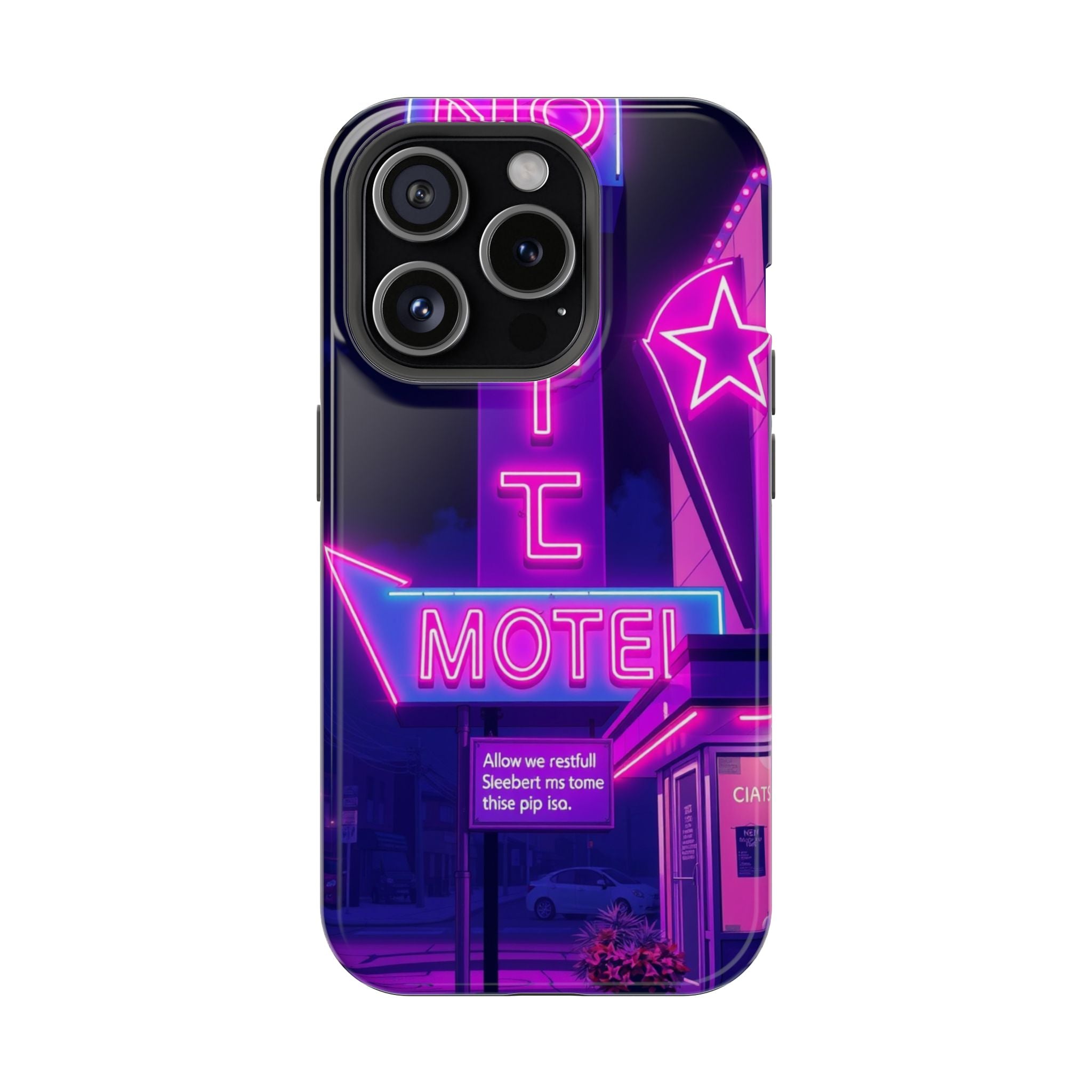 iPhone Neon Sign Motel Enchanted Art Slim Everyday Designer Case · iPhone Case