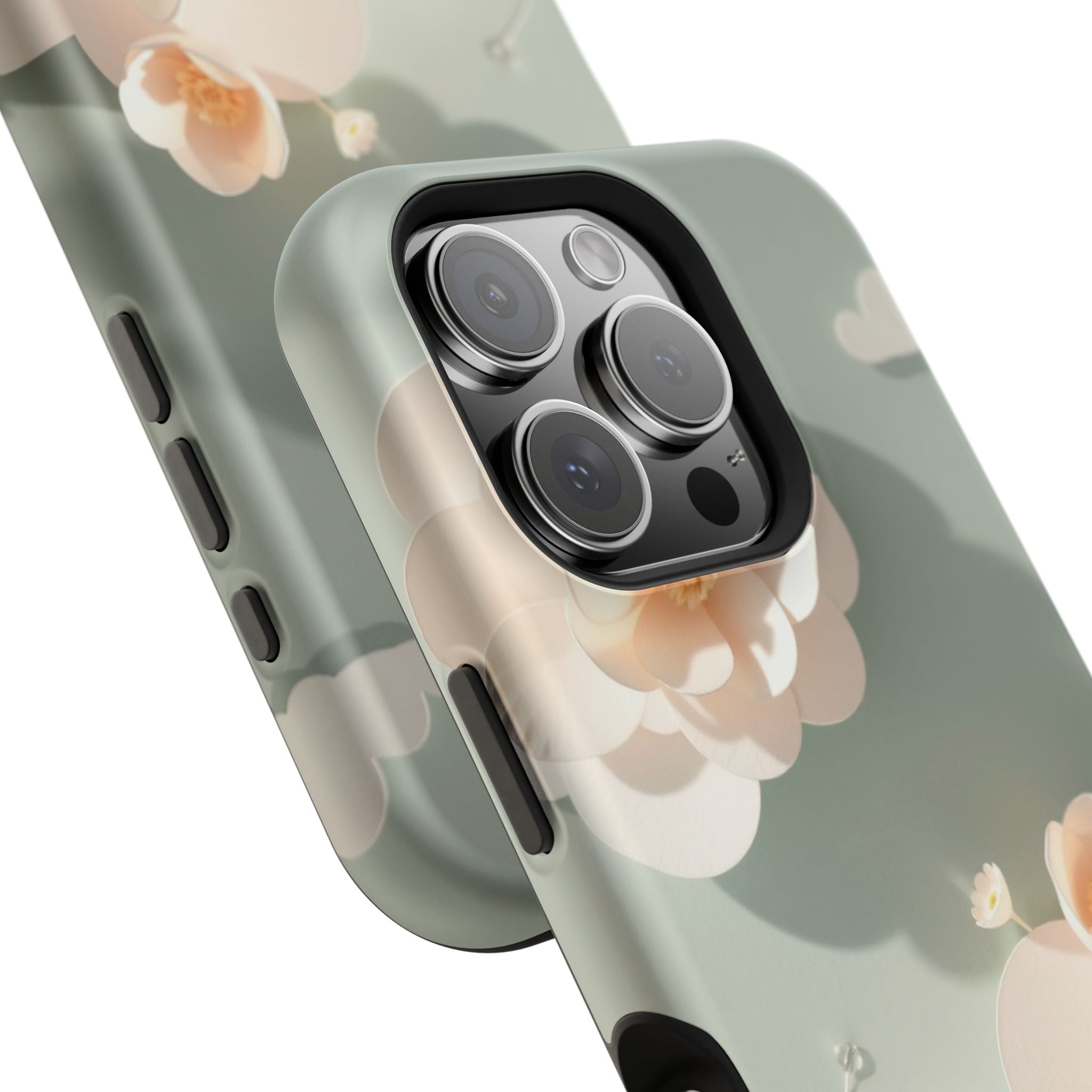 iPhone Sage And Ivory Pastel Floral Cloud Slim iPhone Everyday Designer · iPhone