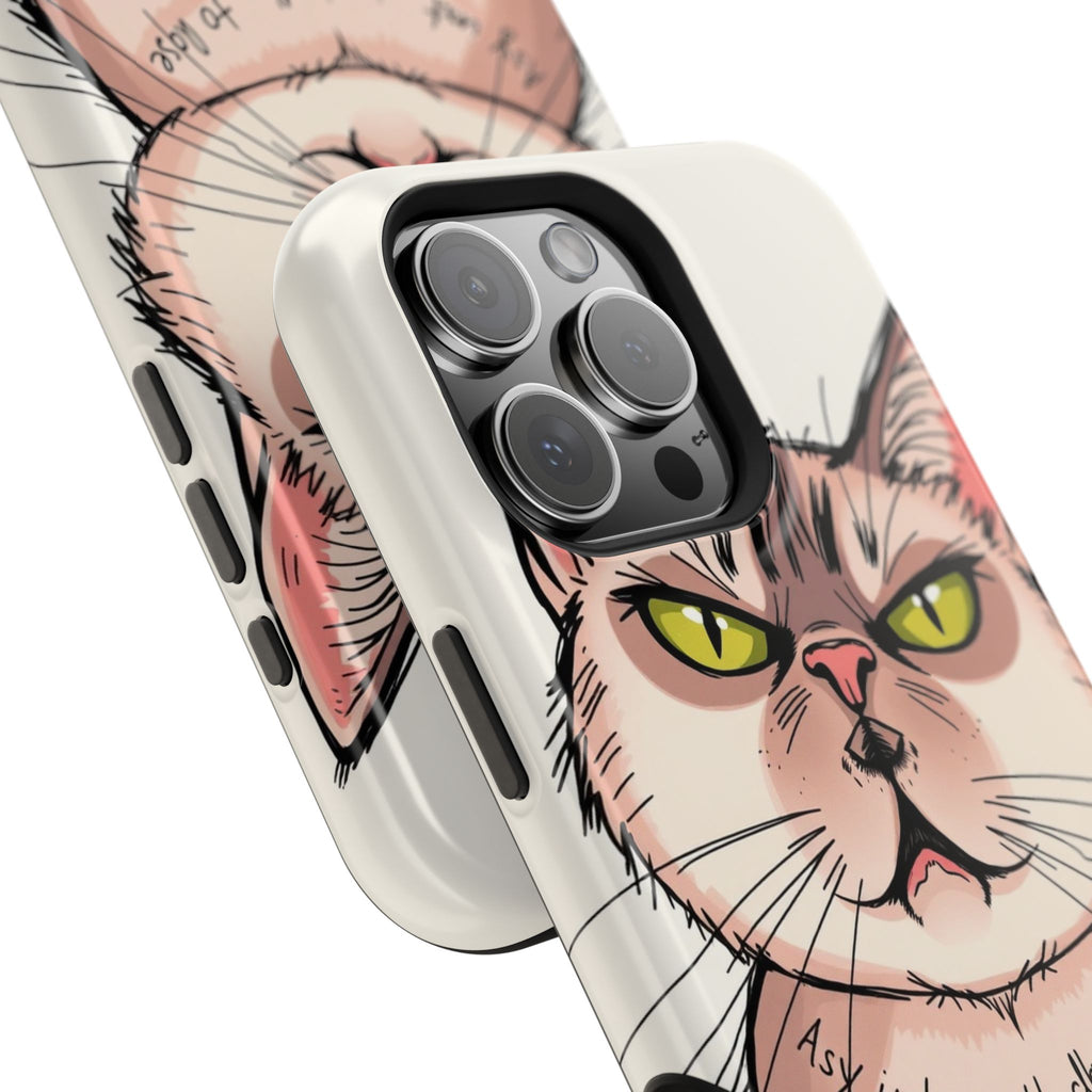 iPhone Sarcastic Cat Verdict Hand-Drawn Sketch Soft Finish Everyday Case · iPhon
