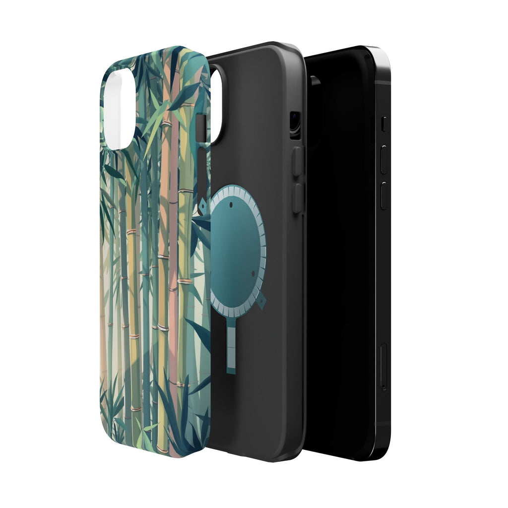 iPhone Mint And Blush Bamboo Grove Bold Modern Everyday Snap Case · iPhone Case