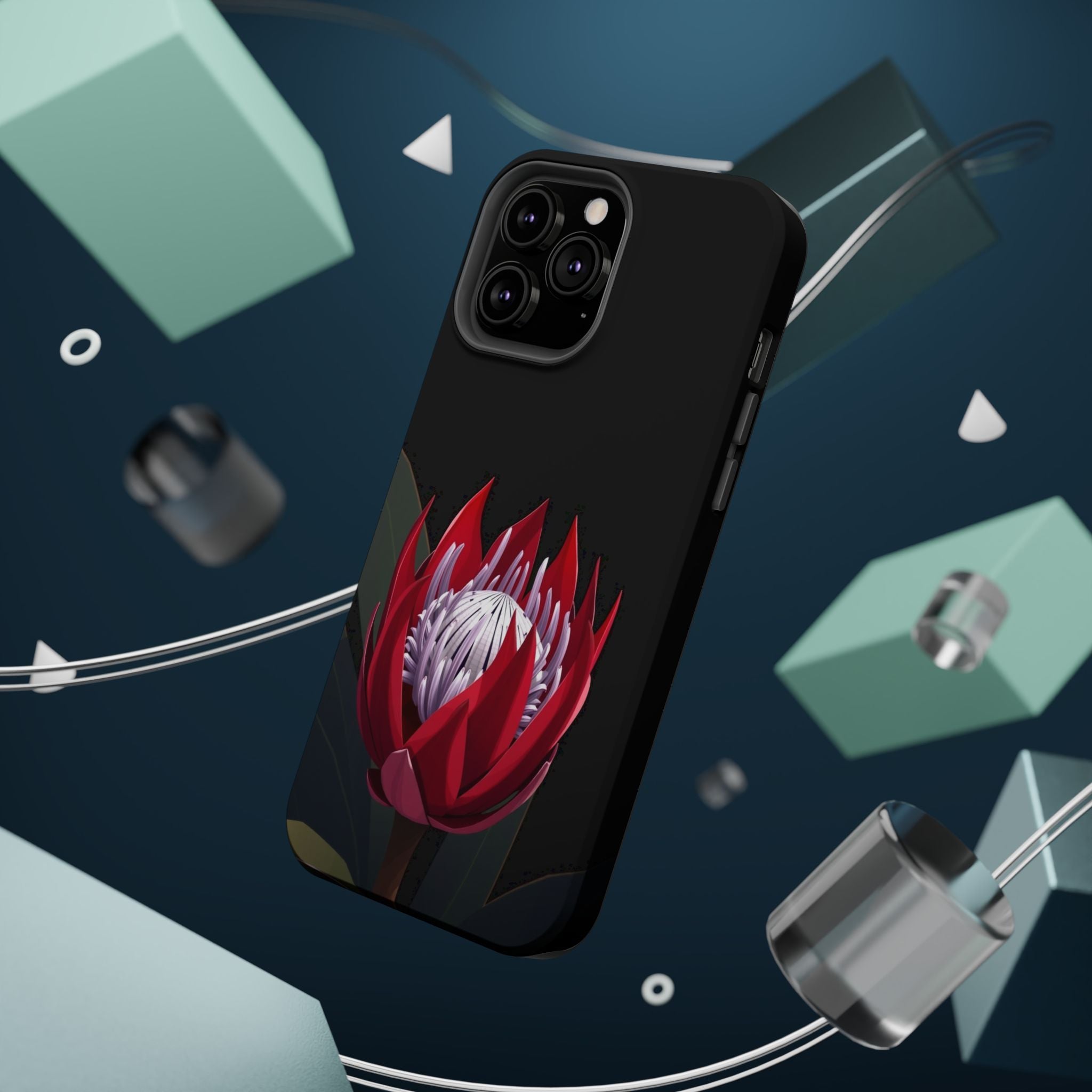 iPhone Black And Crimson Protea Bold Slim Everyday Designer Case · iPhone Case