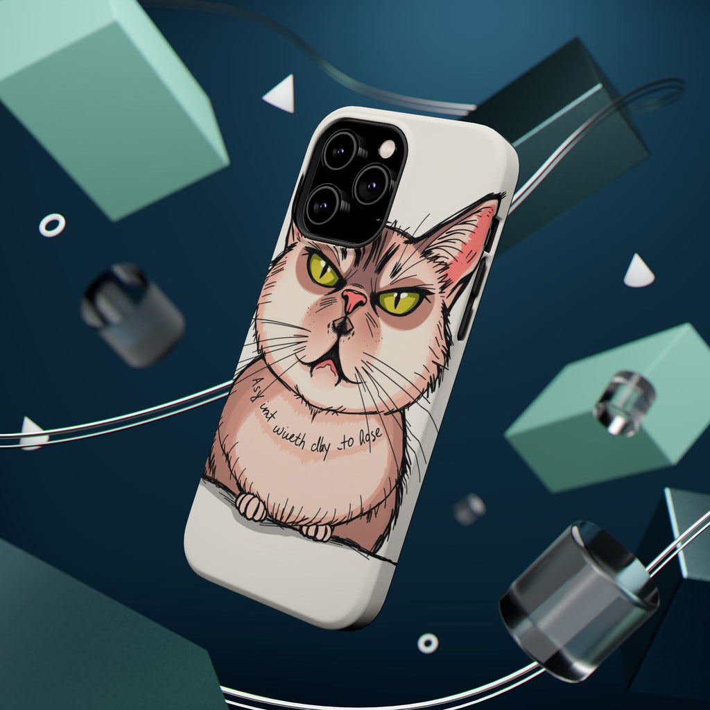 iPhone Sarcastic Cat Verdict Hand-Drawn Sketch Soft Finish Everyday Case · iPhon