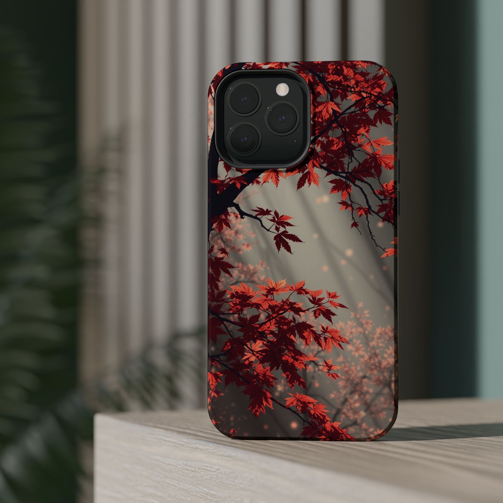 iPhone Charcoal And Copper Autumn Maple Slim Everyday iPhone 17 · iPhone Case