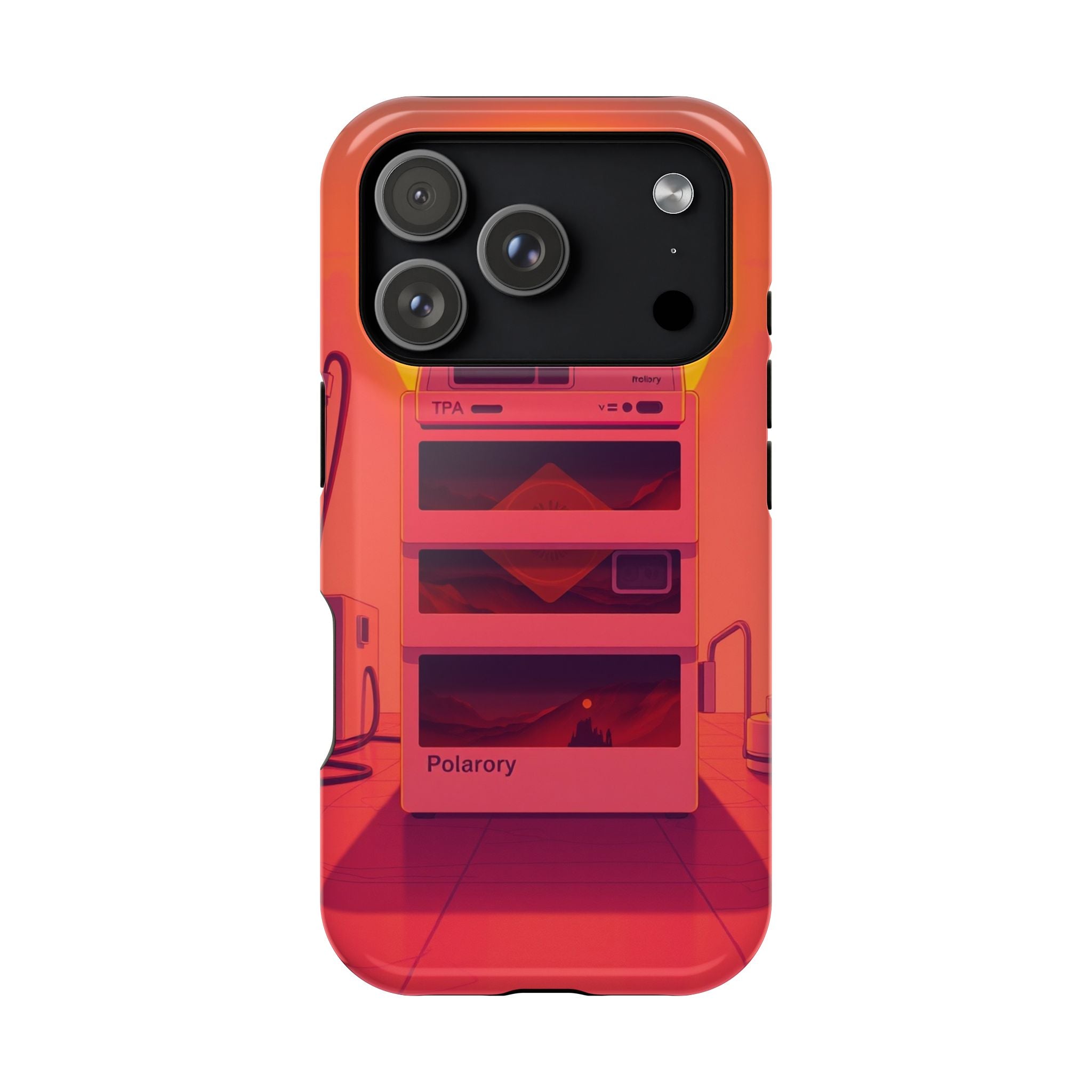 iPhone Polaroid Stack Memory Neon Cyberpunk Slim Everyday Designer Case · iPhone