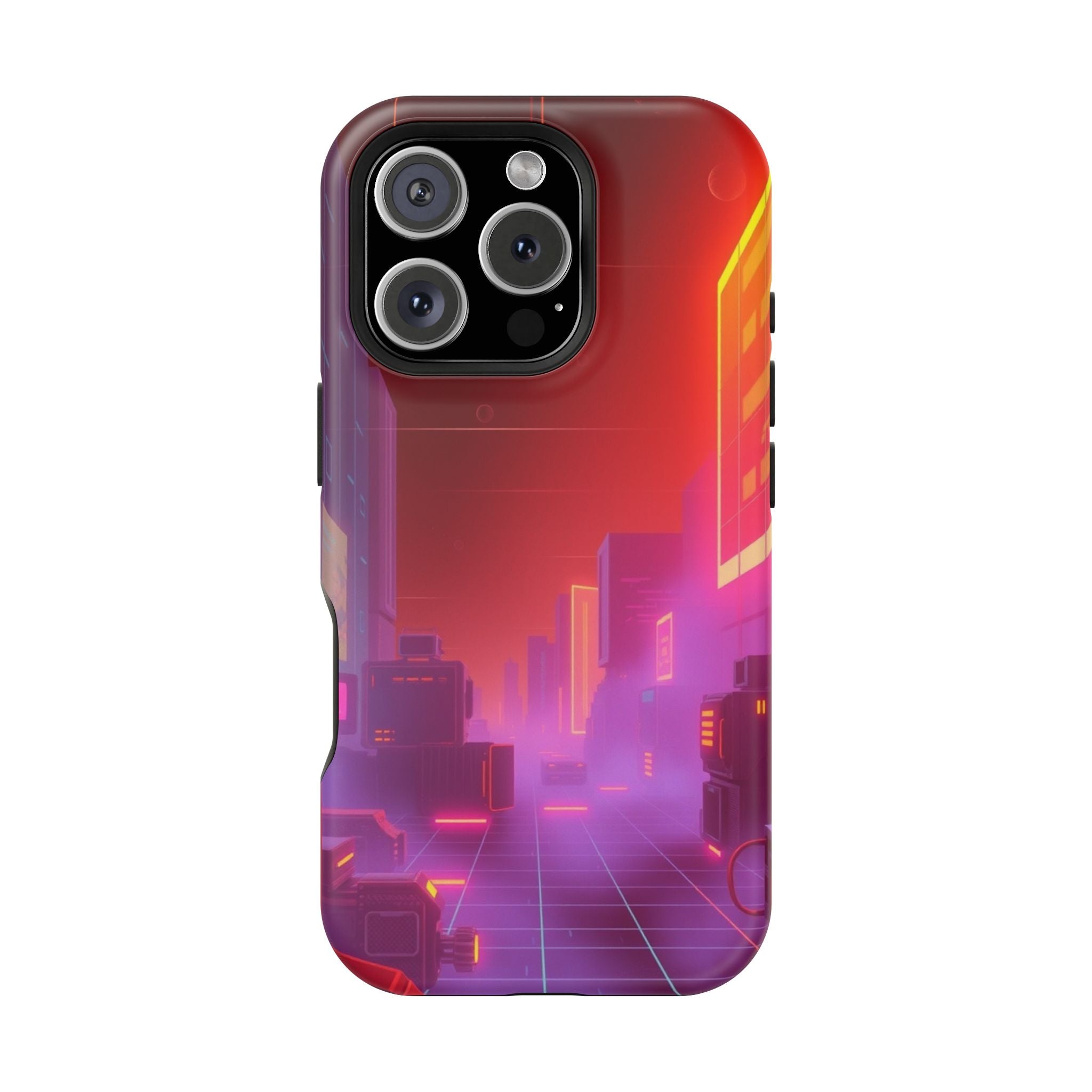 iPhone Dreamy 80s Grid Synthwave Design Slim Everyday Designer Case · iPhone Cas