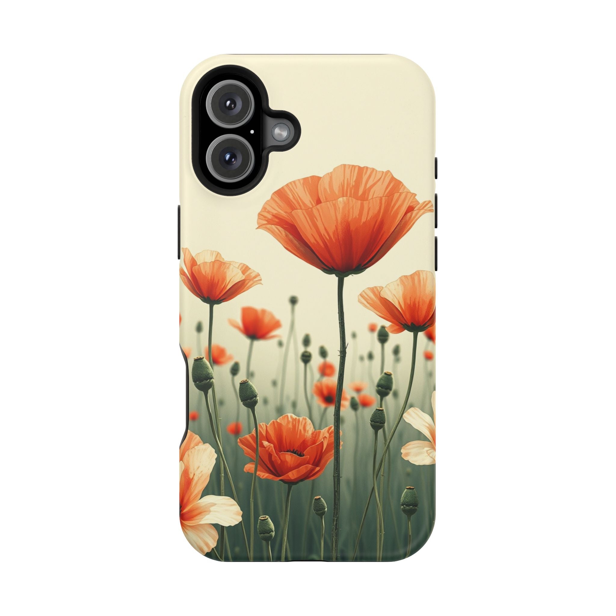 iPhone Sage And Ivory Poppy Field Bold Modern Everyday Snap Case · iPhone Case