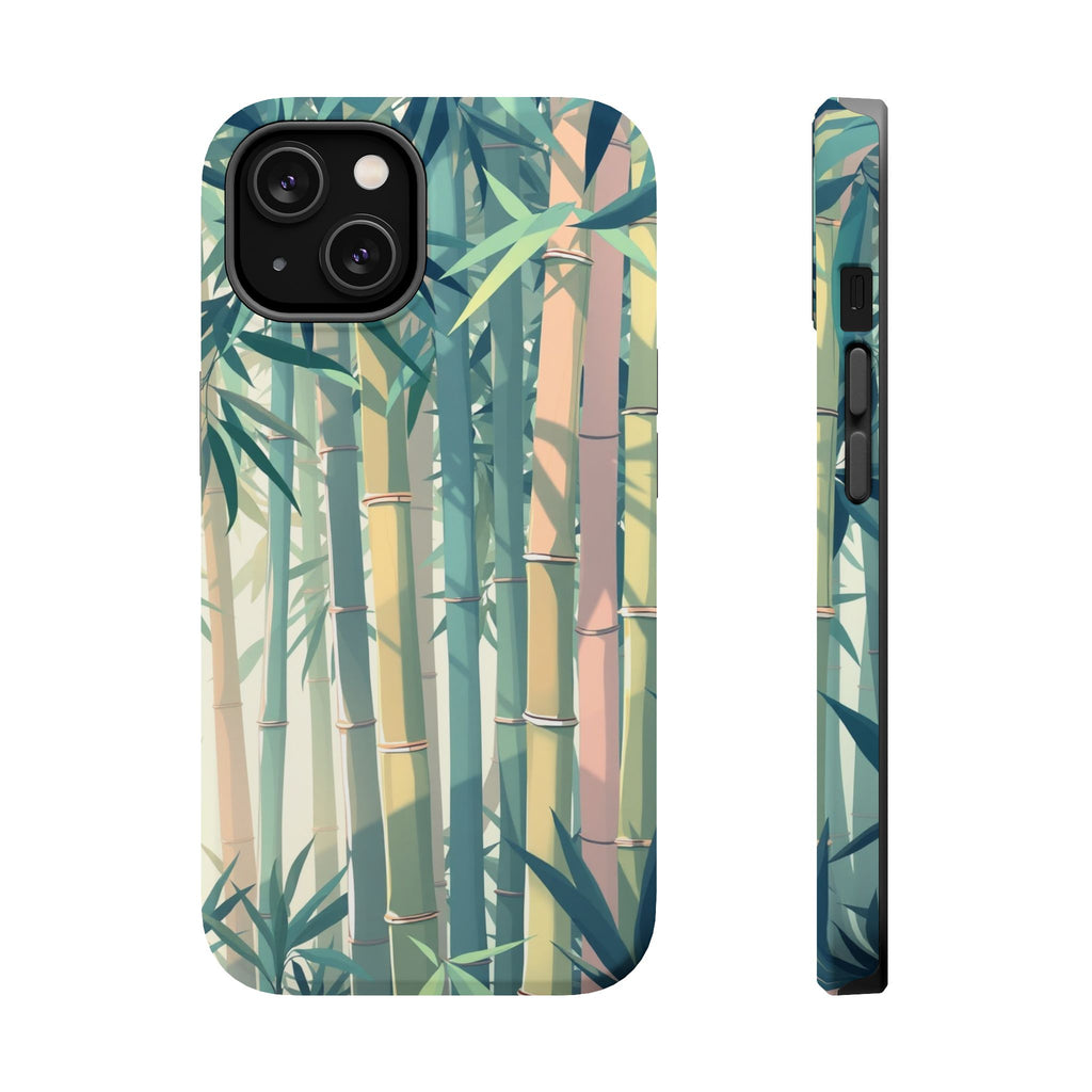 iPhone Mint And Blush Bamboo Grove Bold Modern Everyday Snap Case · iPhone Case