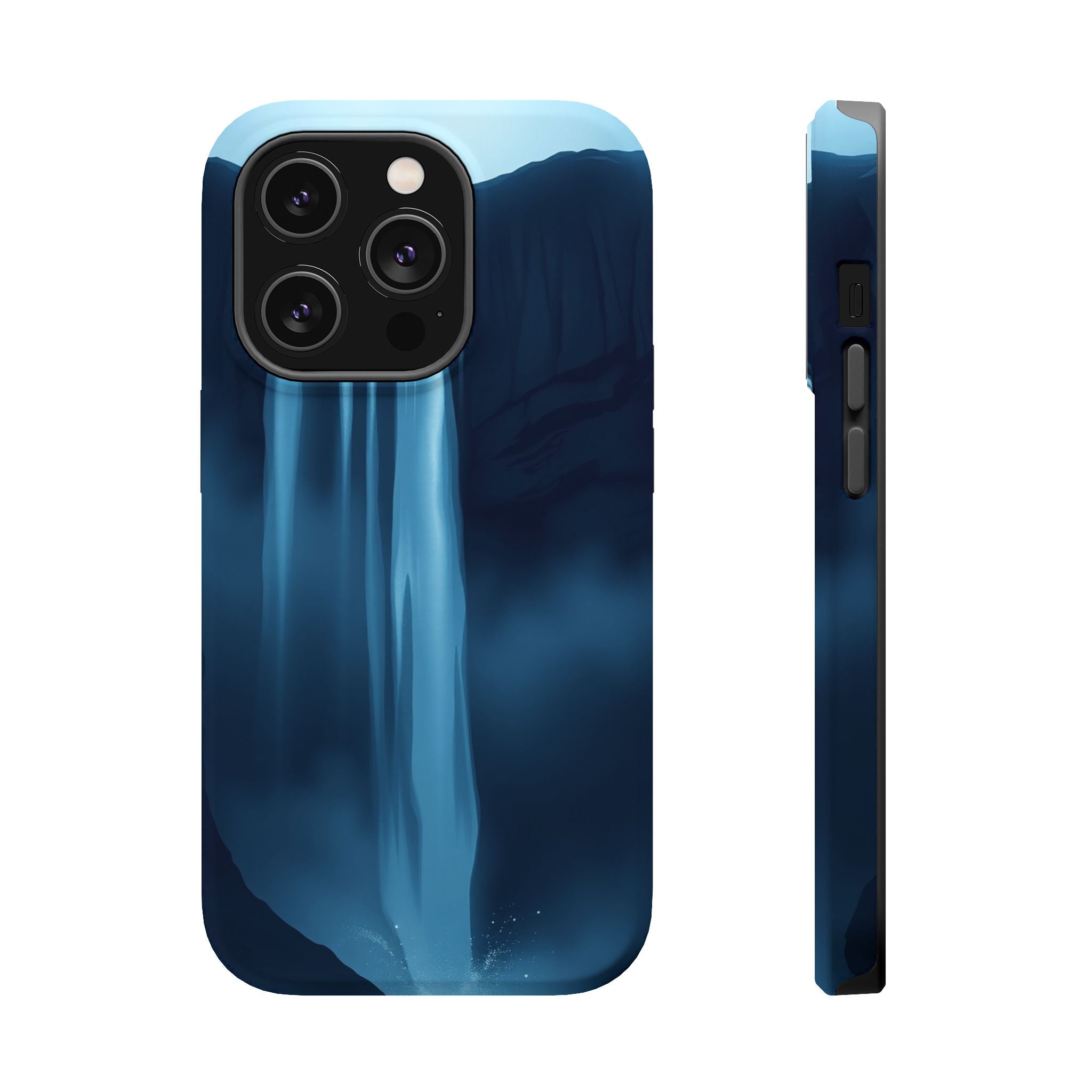iPhone Midnight Blue And Silver Waterfall Mist Soft iPhone Finish · iPhone Case