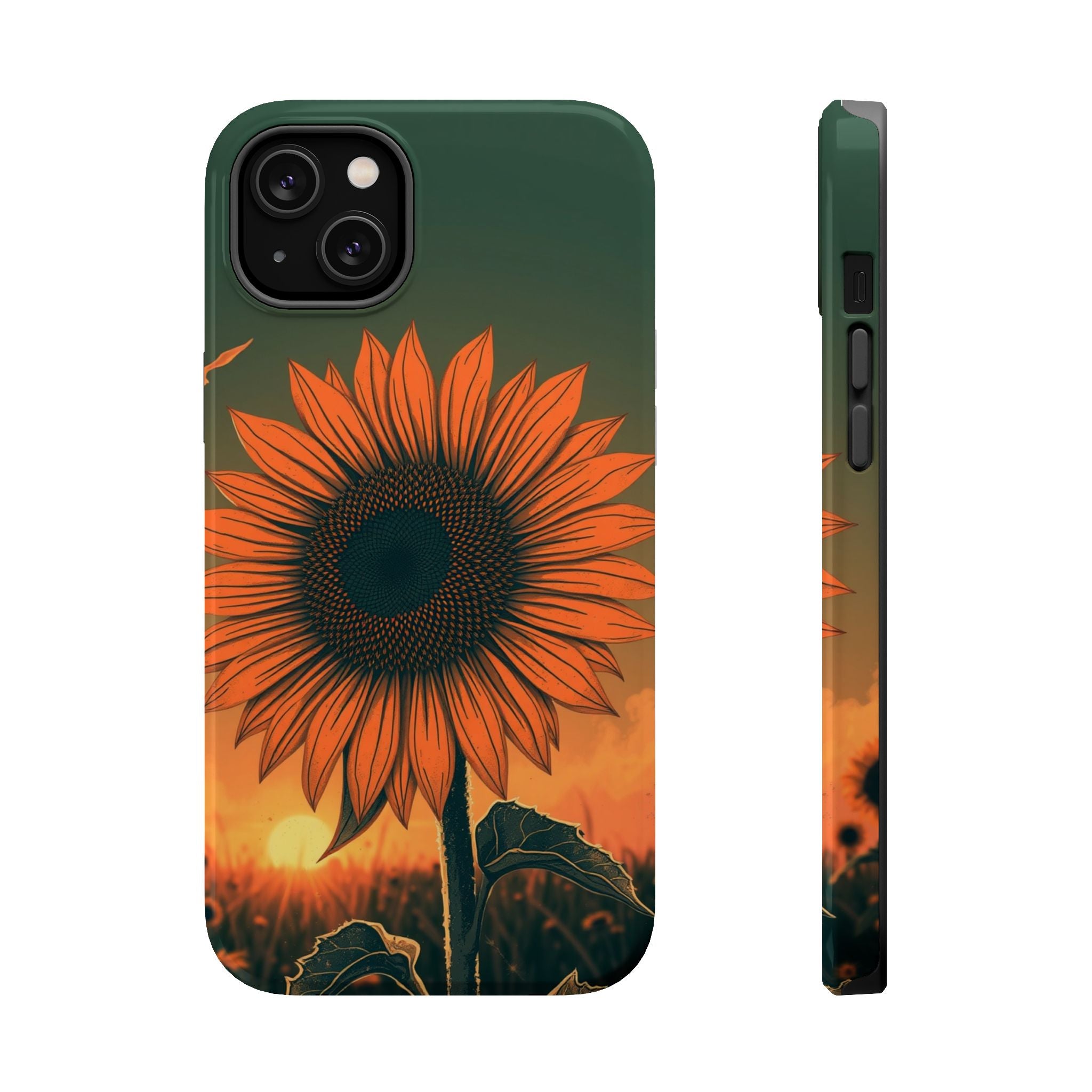 iPhone Charcoal And Copper Sunflower Prairie Slim iPhone Everyday · iPhone Case