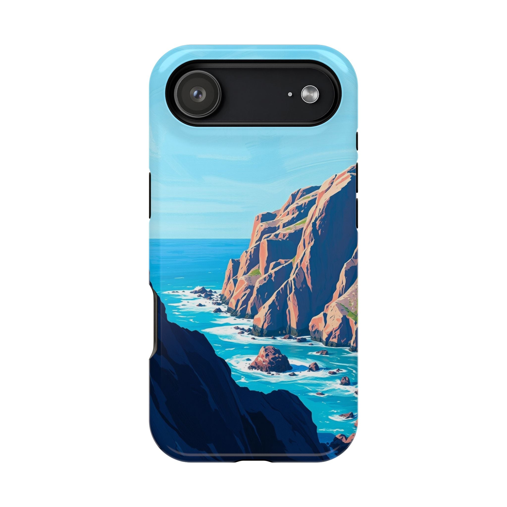 iPhone Rocky Coastline Oil Painting Impressionist iPhone Clean Minimal · iPhone