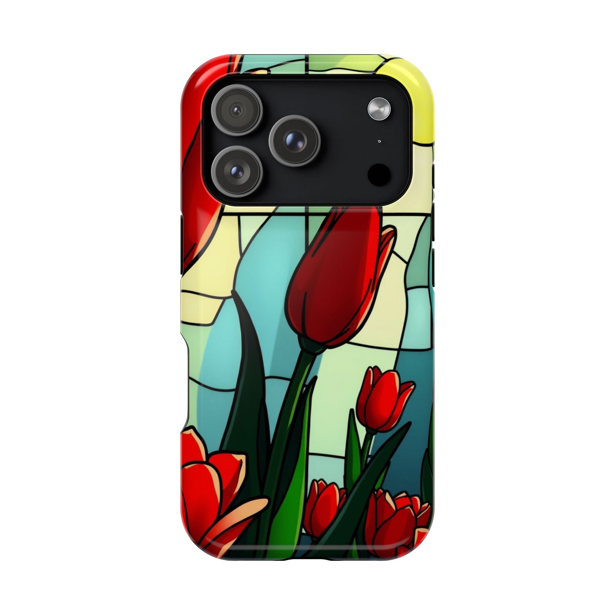 iPhone Tulip Row Stained Glass Slim Everyday Designer Case · iPhone Case
