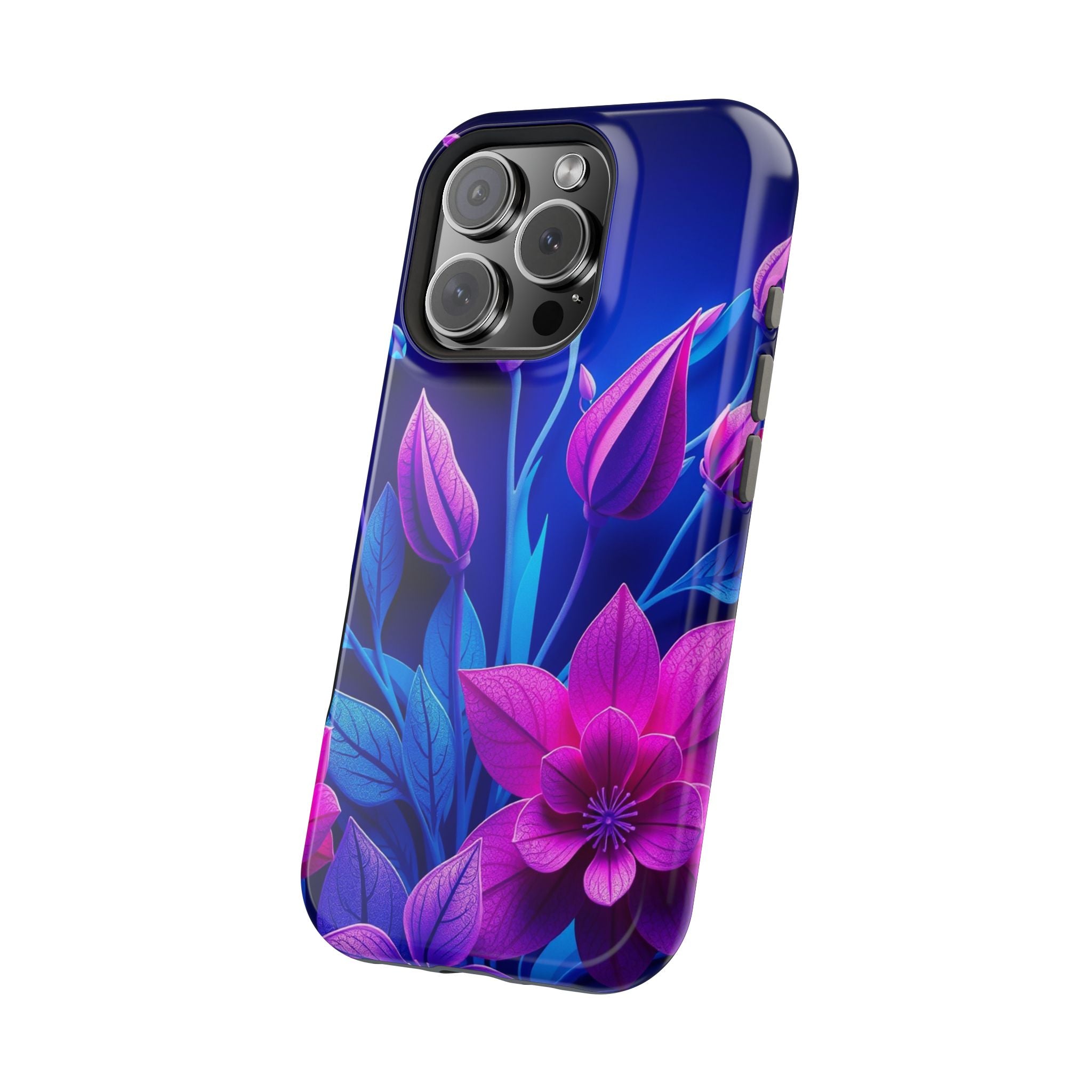 iPhone Neon Floral Paper Cut Art Bold Modern Everyday Snap Case · iPhone Case