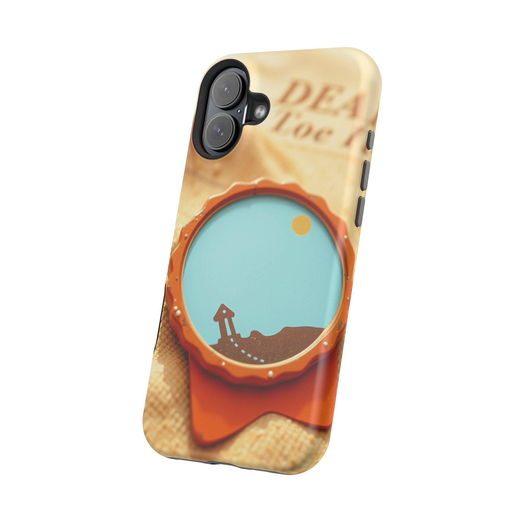 iPhone Burnt Orange And Sand Retro Travel Badge Soft Finish Everyday Case · iPho