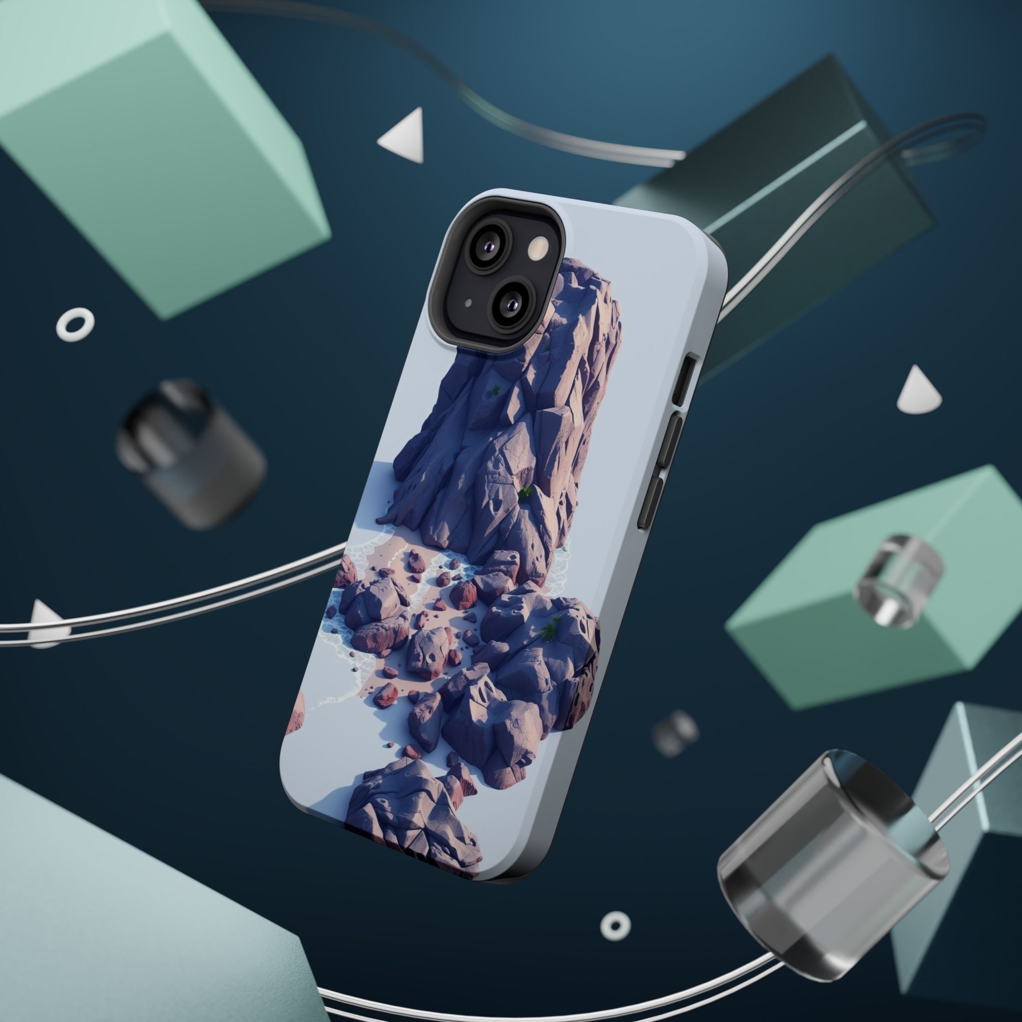 iPhone Indigo And Violet Pebble Beach Slim Everyday Designer Case · iPhone Case