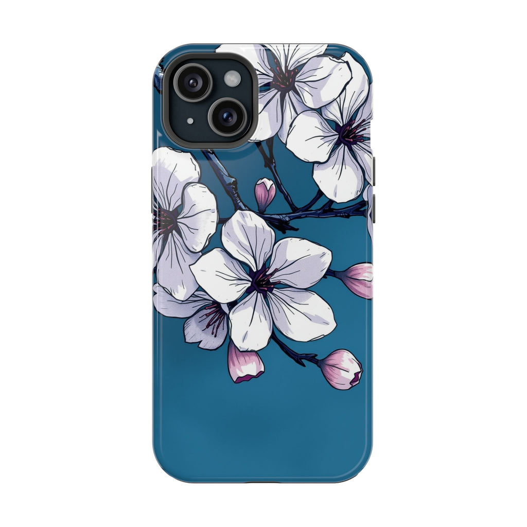 iPhone Midnight Blue And Silver Cherry Blossom Soft iPhone Finish · iPhone Case