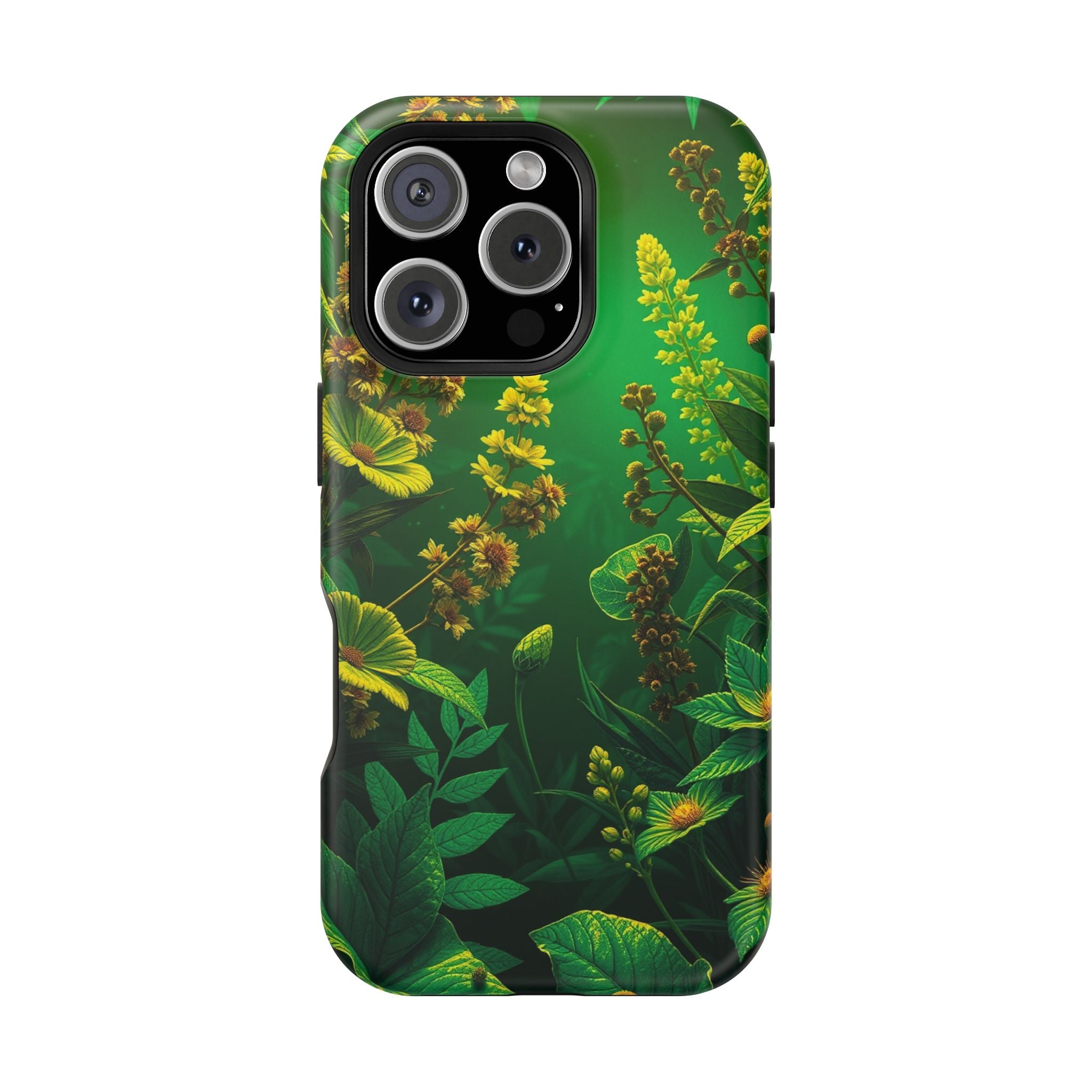 iPhone Emerald Green And Gold Vintage Botanicals Print Slim Snap Case · iPhone C