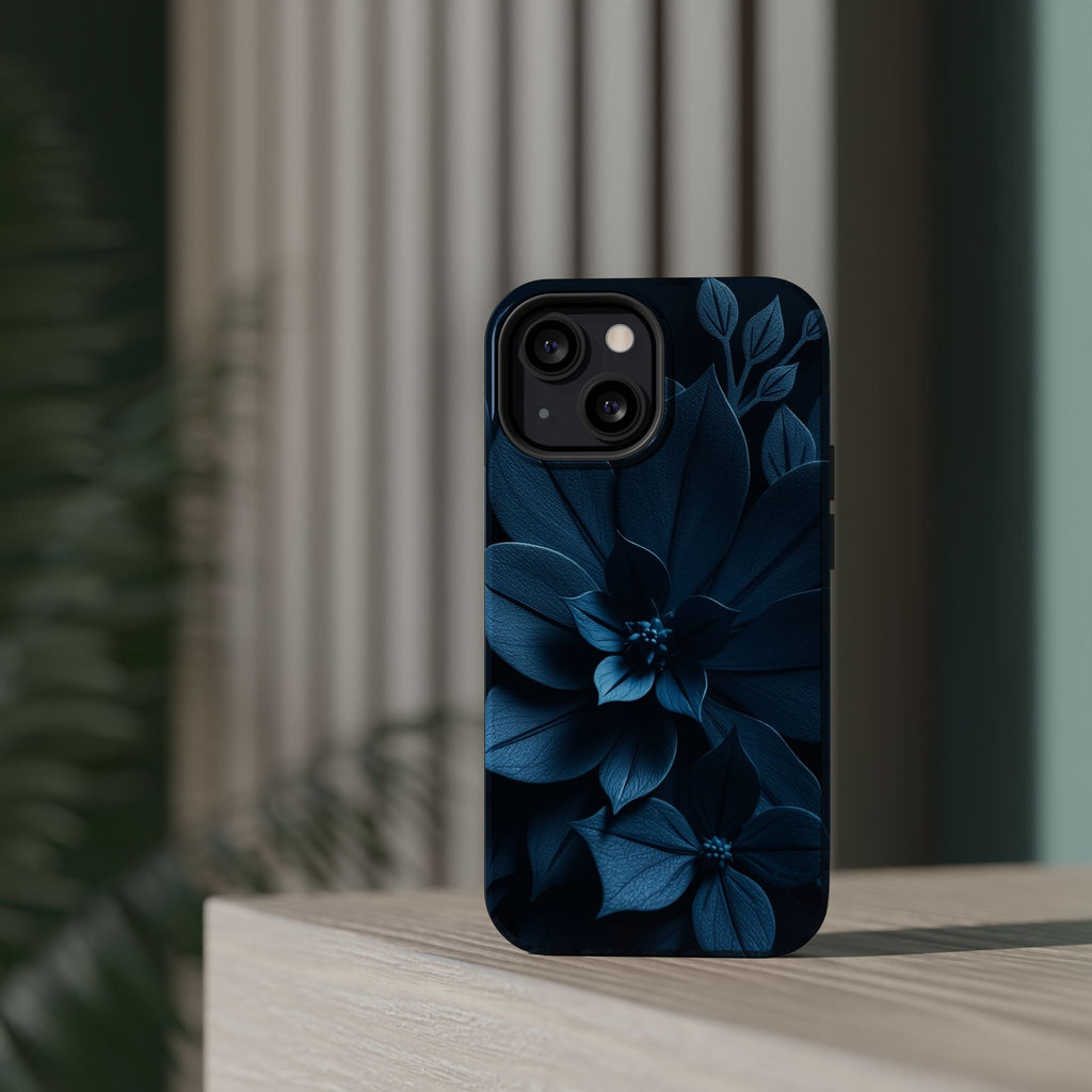 iPhone Midnight Blue And Silver Floral Dark Academia iPhone Slim · iPhone Case