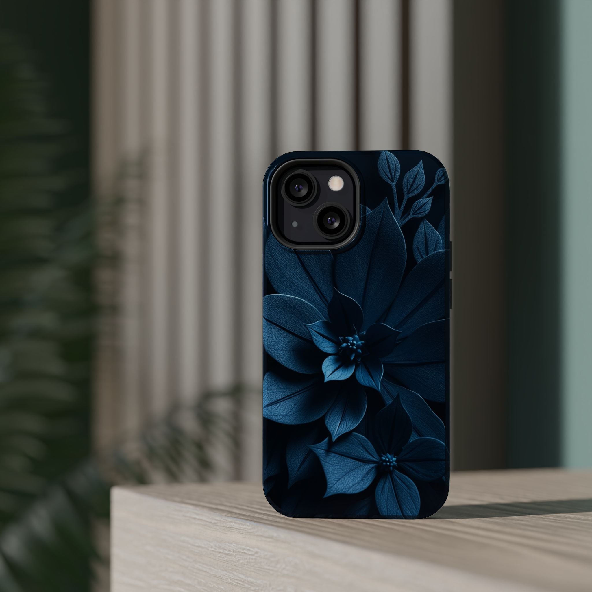 iPhone Midnight Blue And Silver Floral Dark Academia iPhone Slim · iPhone Case