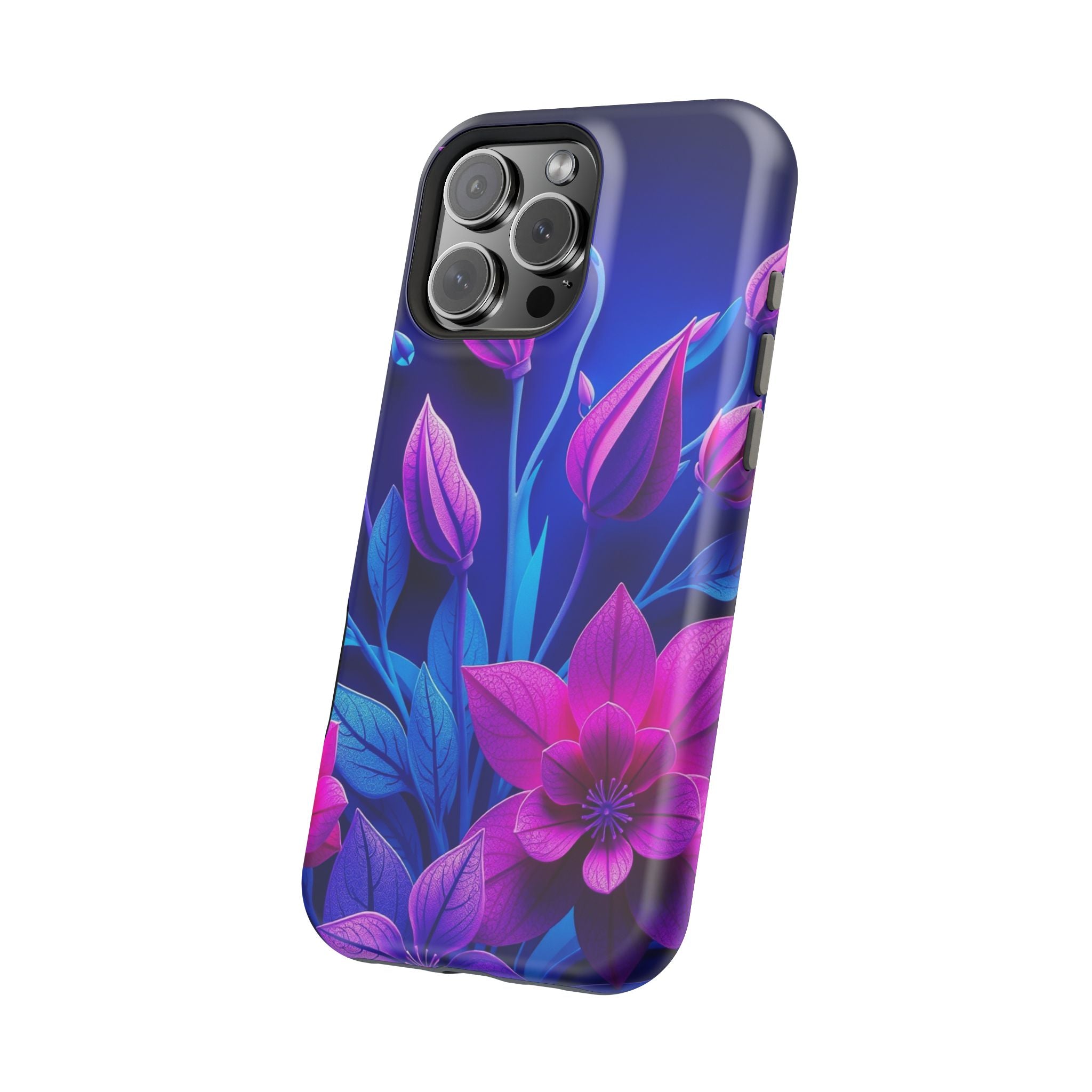 iPhone Neon Floral Paper Cut Art Bold Modern Everyday Snap Case · iPhone Case