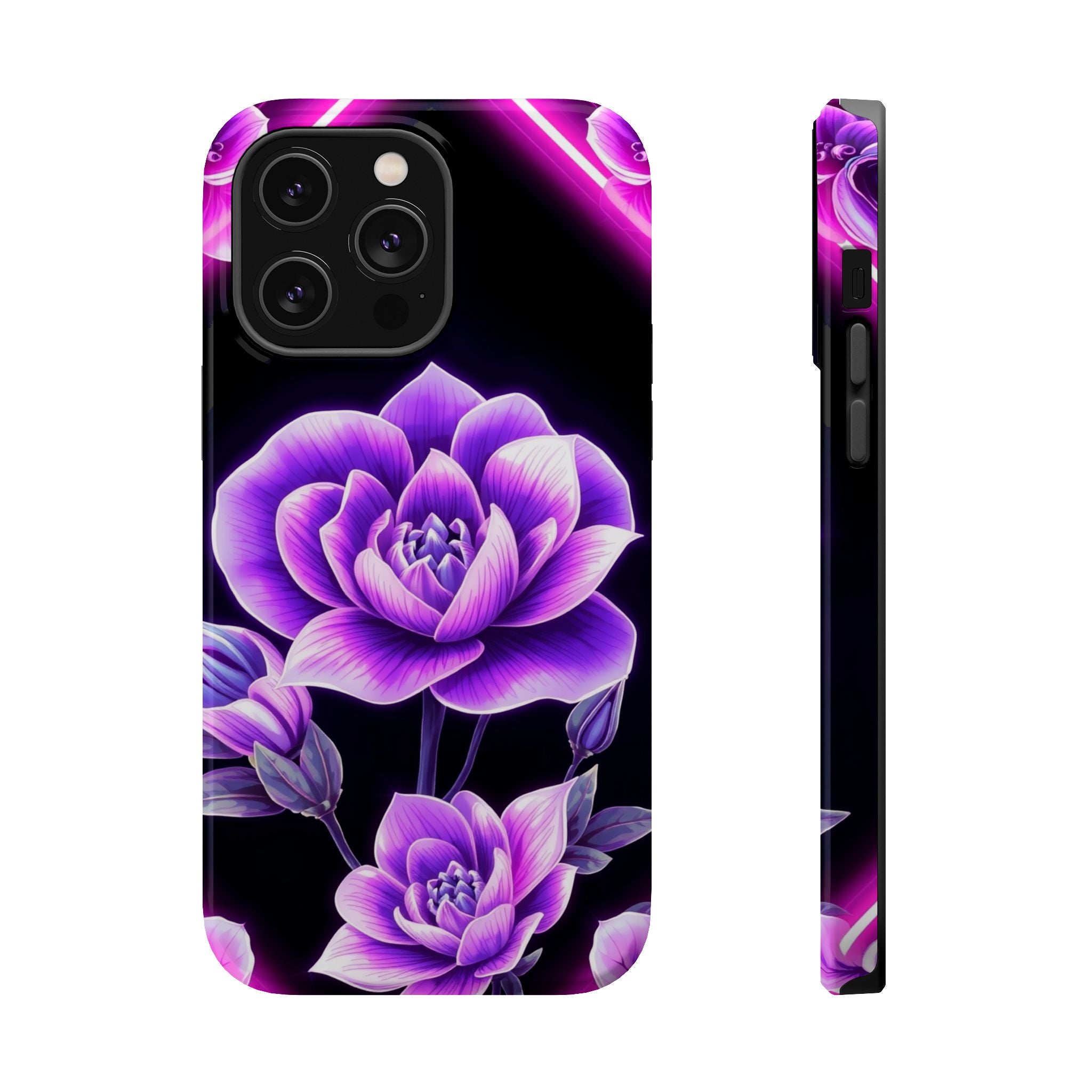 iPhone Floral Ombre Neon Cyberpunk Bold Modern Everyday Snap Case · iPhone Case