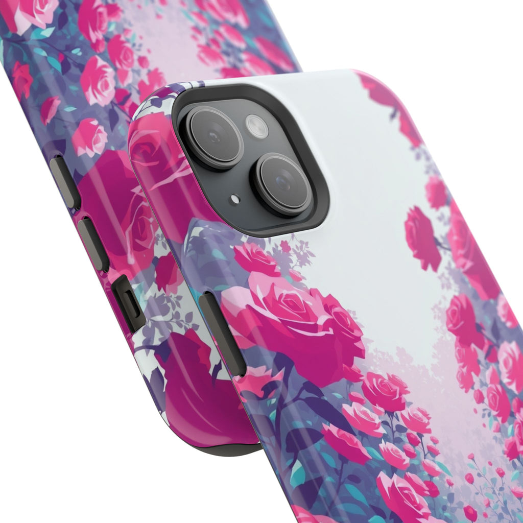 iPhone Cyan And Magenta Rose Garden Slim Everyday Designer Case · iPhone Case