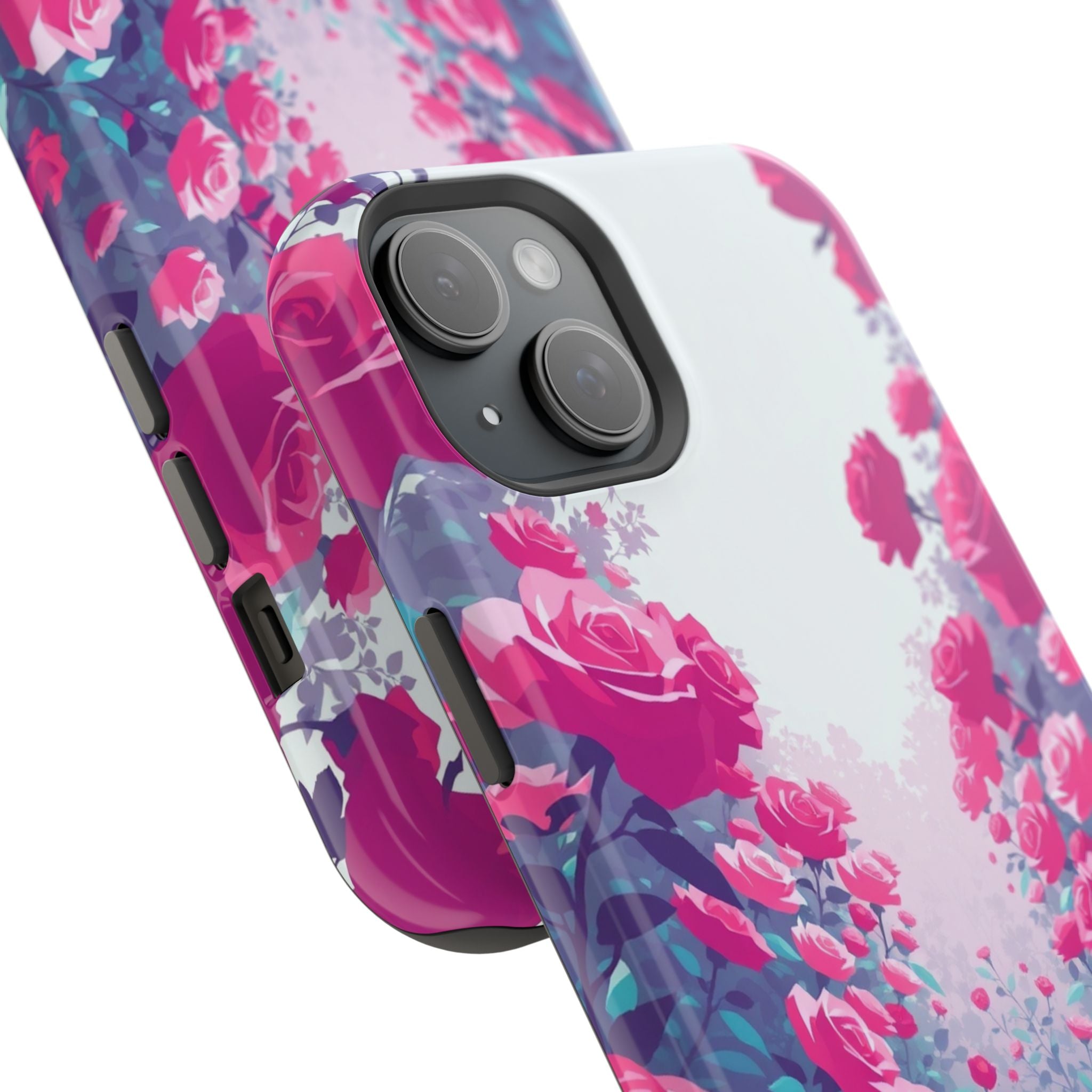 iPhone Cyan And Magenta Rose Garden Slim Everyday Designer Case · iPhone Case