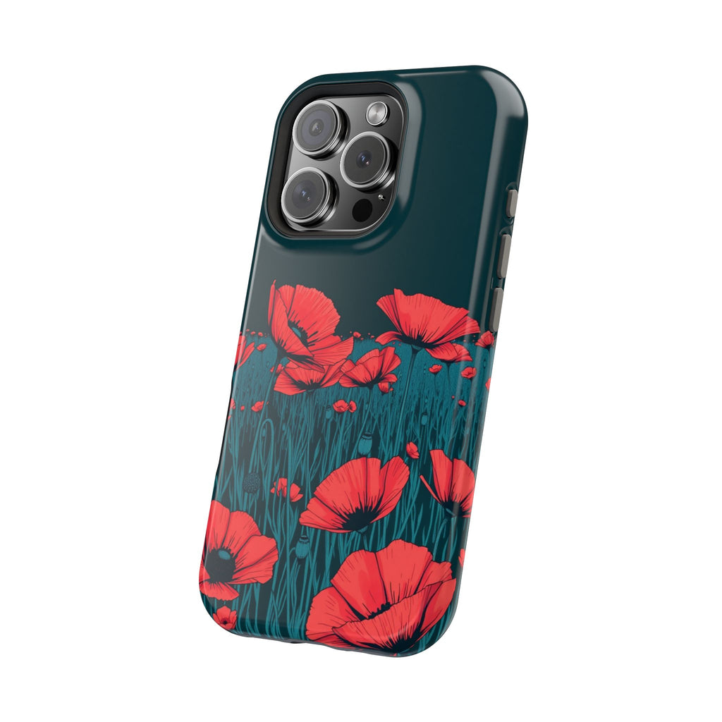 iPhone Poppy Field Dark Gothic Ink Clean Minimal Snap Cas Slim Snap Case · iPhon