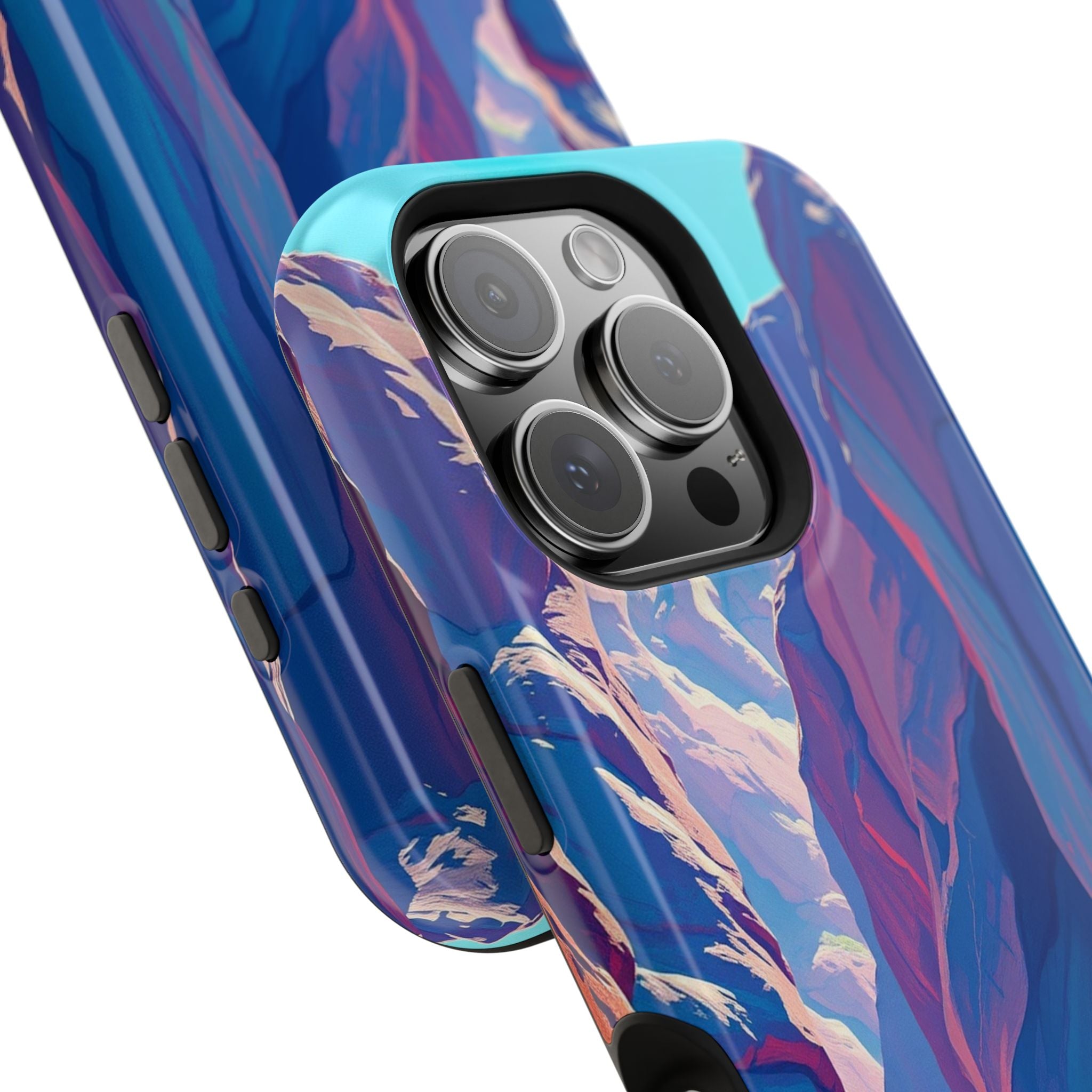 iPhone Cyan And Magenta Canyon Wall Slim Everyday Designer Case · iPhone Case