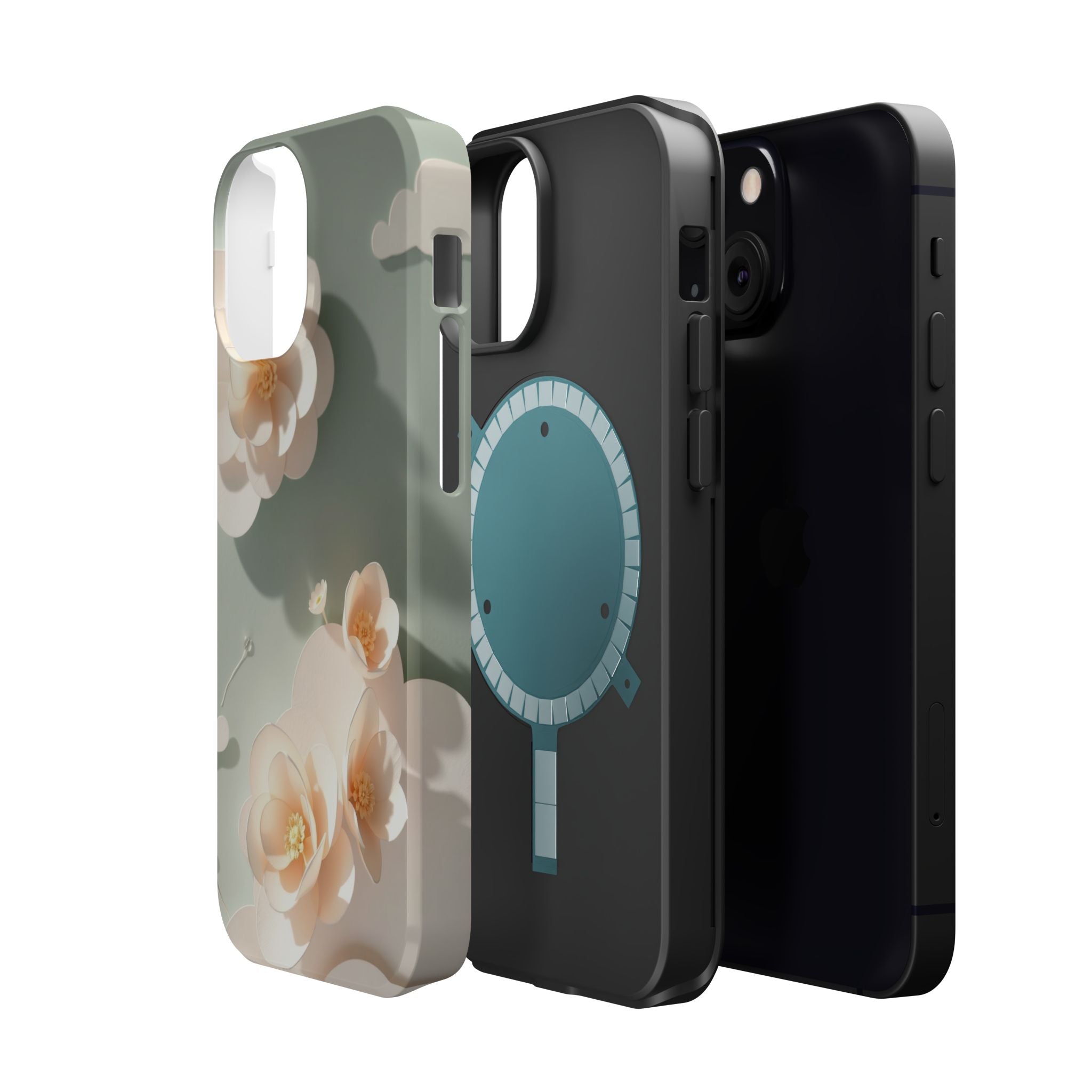 iPhone Sage And Ivory Pastel Floral Cloud Slim iPhone Everyday Designer · iPhone
