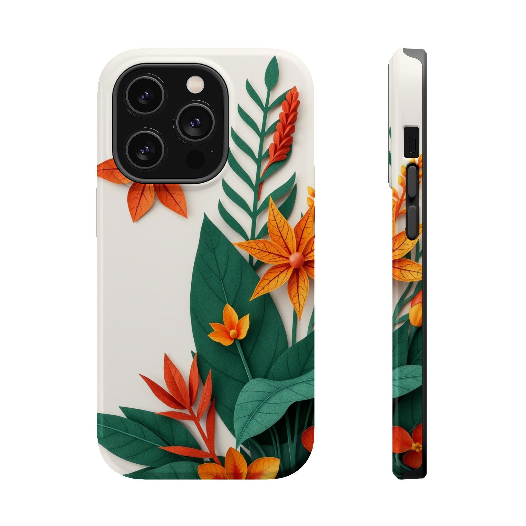 iPhone Jungle Floral Paper Cut Art Bold Modern Everyday Snap Case · iPhone Case