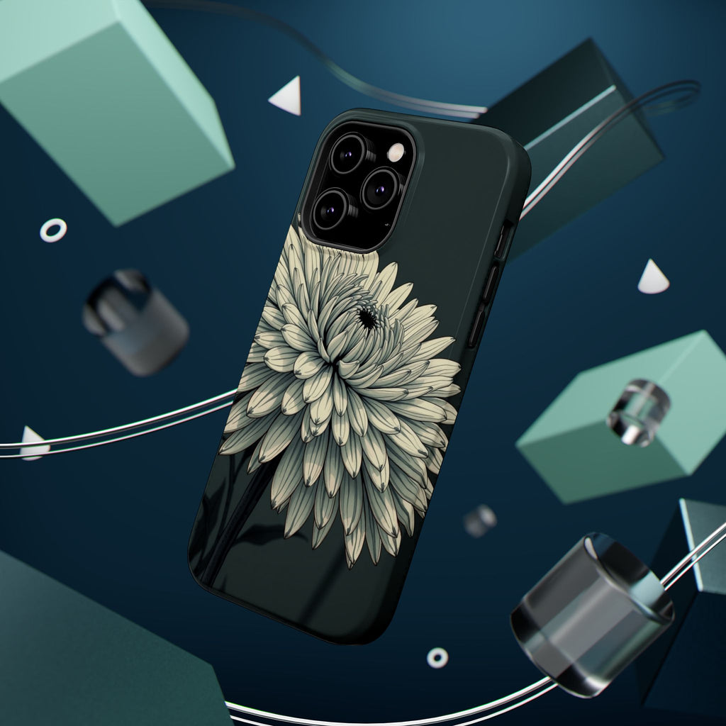 iPhone Chrysanthemum Classic Dark Gothic Ink Carry Case Slim Snap Case · iPhone