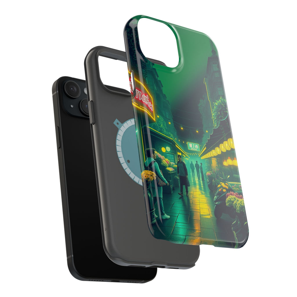 iPhone Flower Market Neon Cyberpunk Slim Everyday Designer Case · iPhone Case