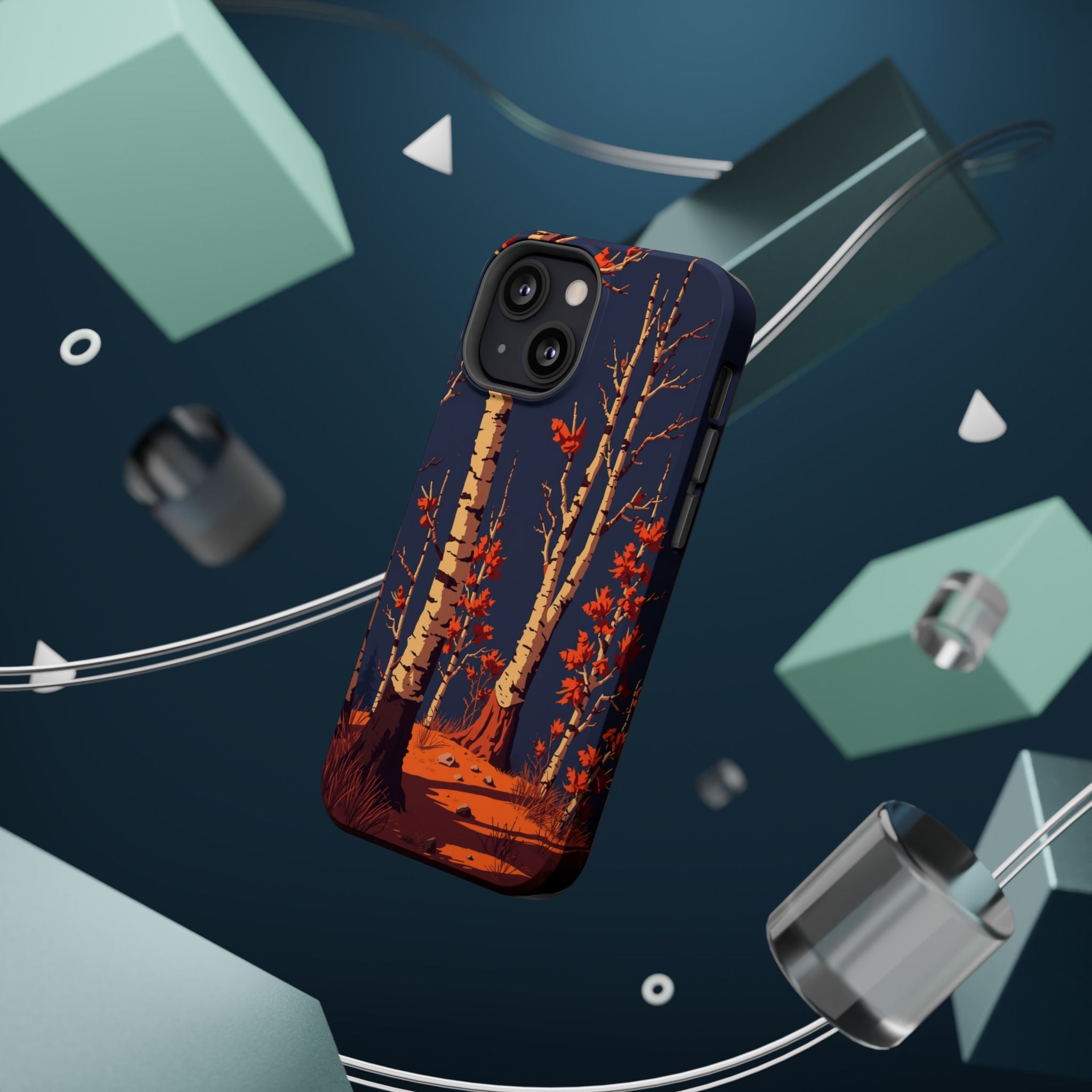 iPhone Birch Grove Pixel Art -Bit Bold Modern Everyday Snap Case · iPhone Case