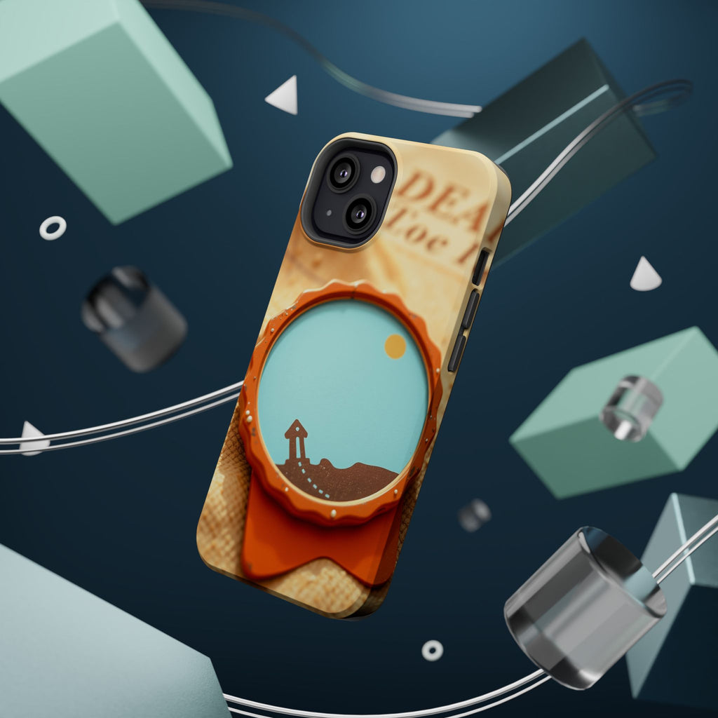 iPhone Burnt Orange And Sand Retro Travel Badge Soft Finish Everyday Case · iPho