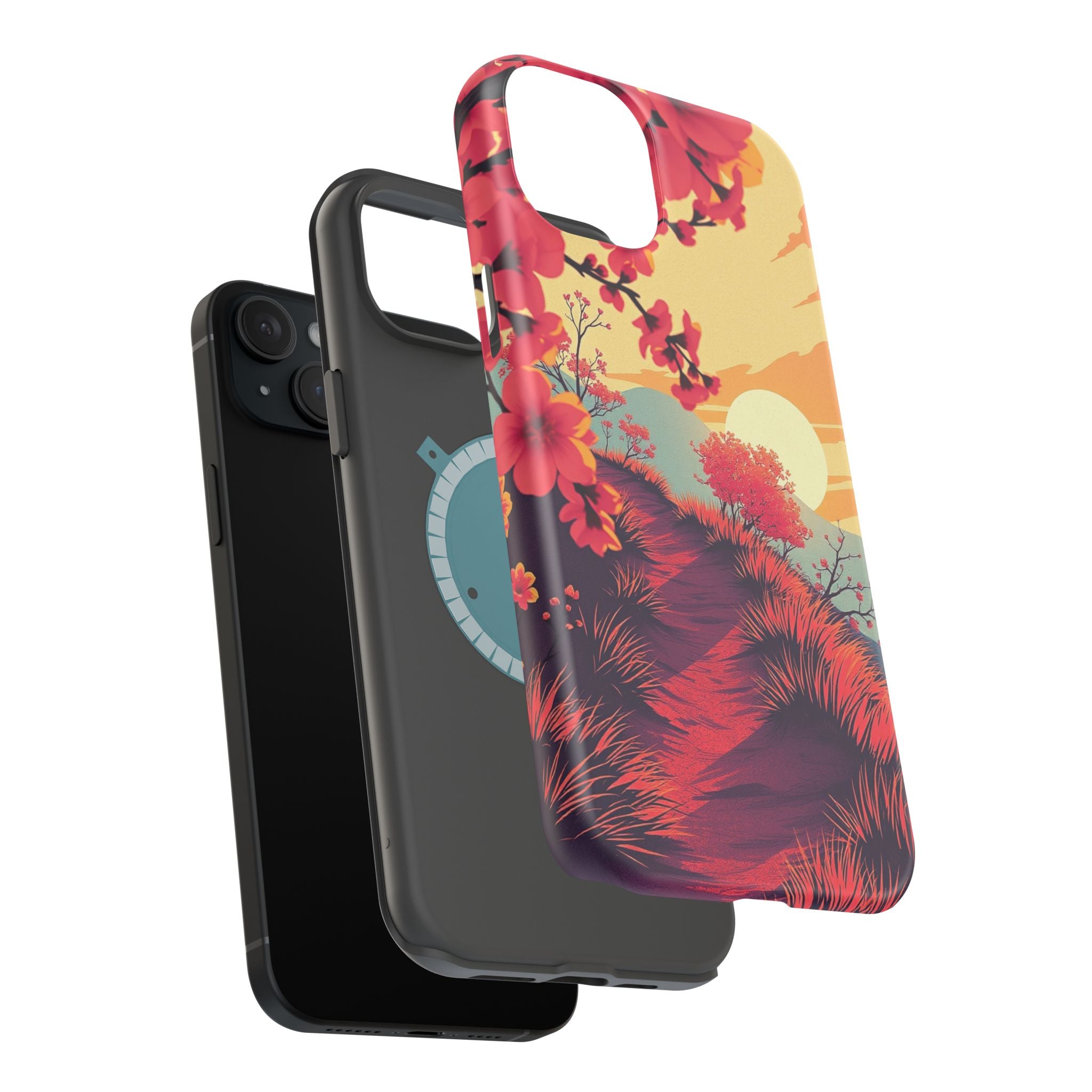iPhone Sunset Amber And Peach Blossom Trail Soft iPhone 15 Finish · iPhone Case