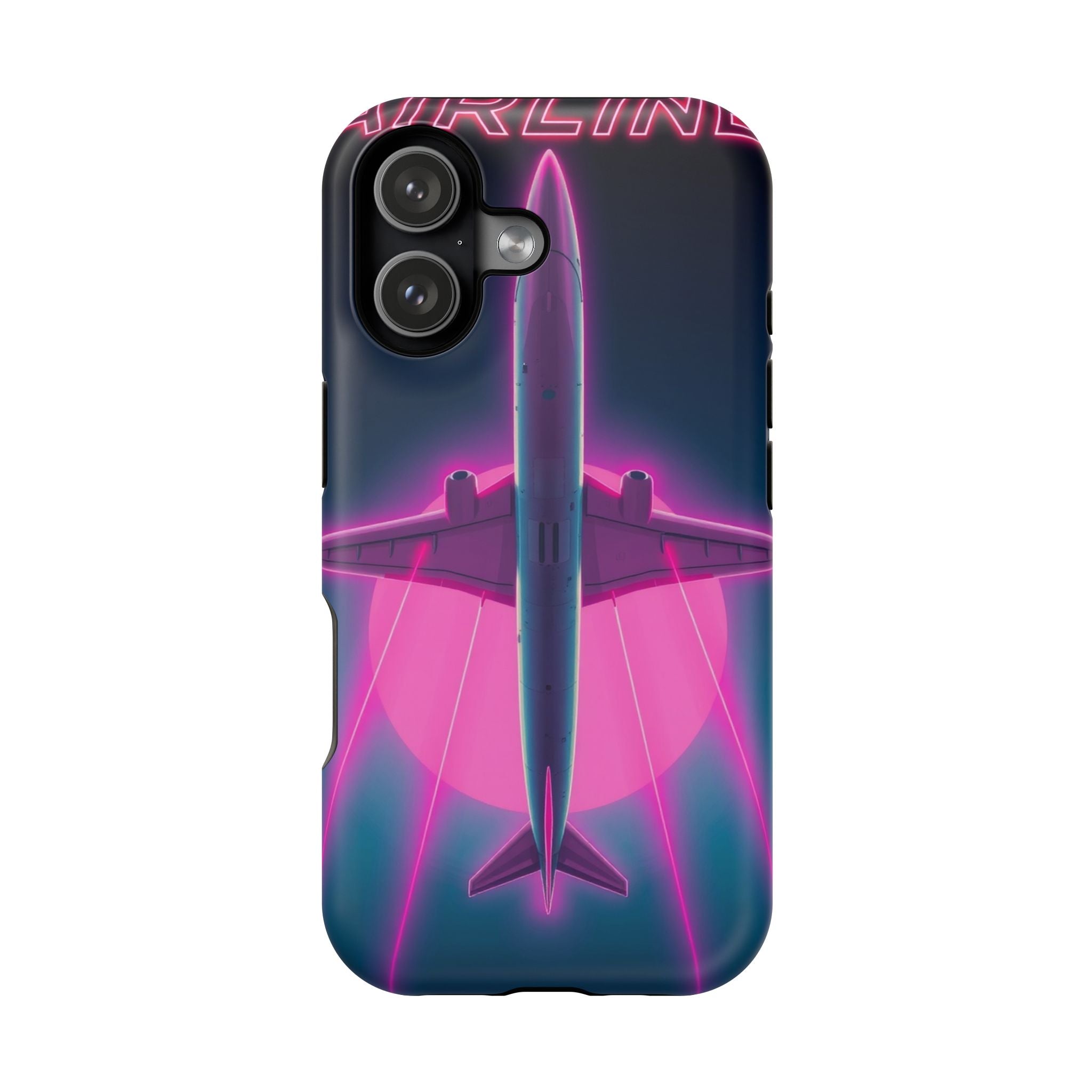 iPhone Cyan And Magenta Retro Airline Poster Slim Everyday Designer Case · iPhon