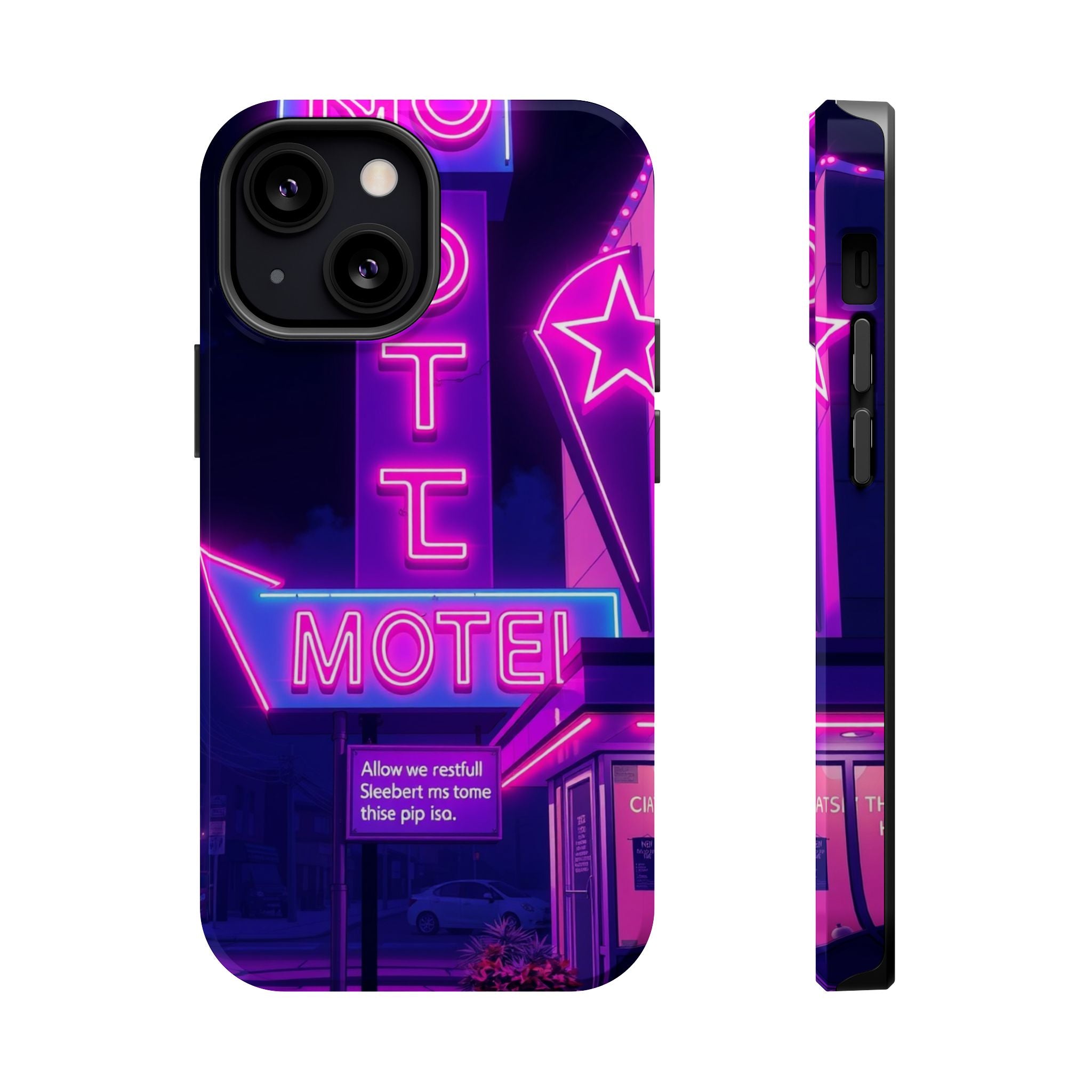 iPhone Neon Sign Motel Enchanted Art Slim Everyday Designer Case · iPhone Case