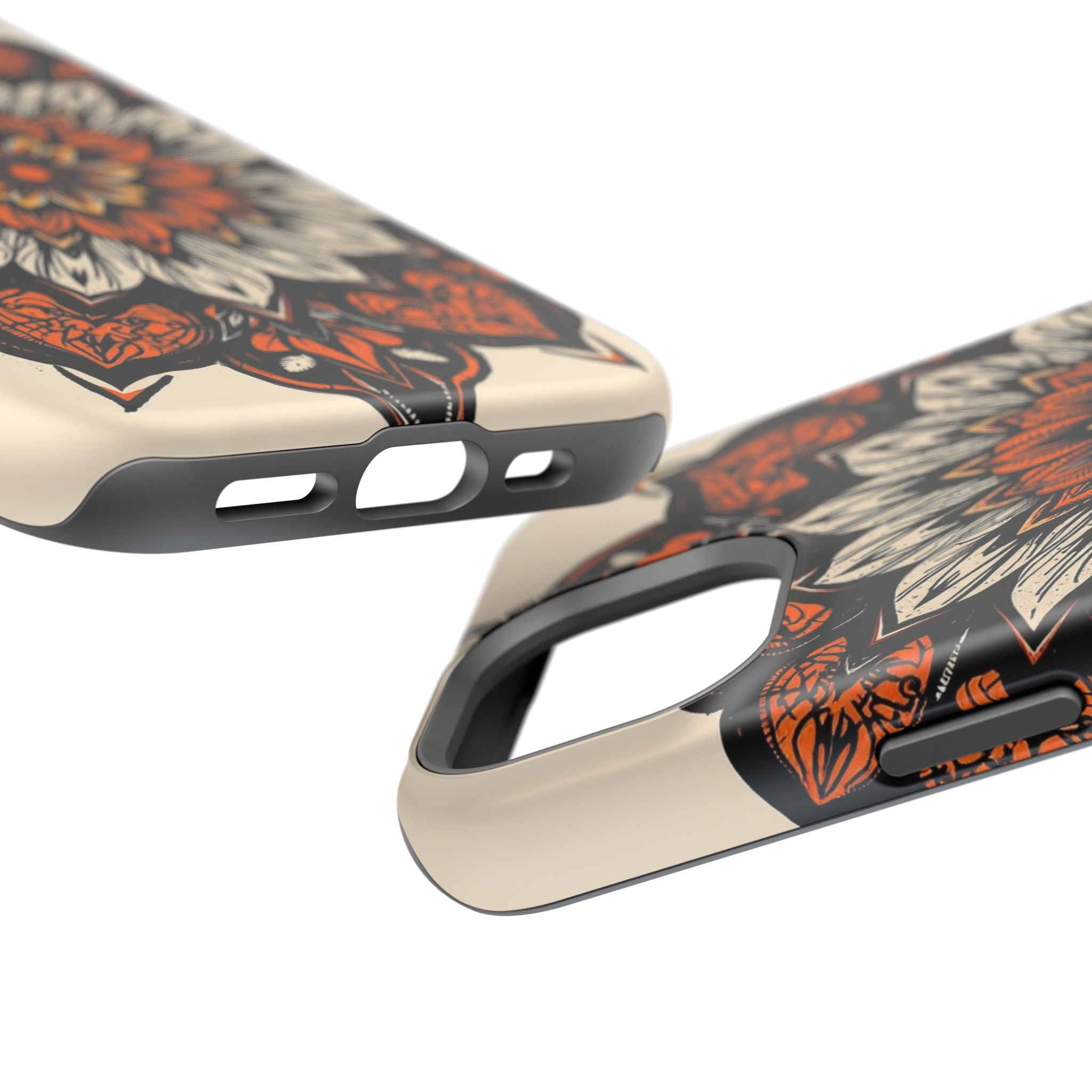 iPhone Burnt Orange And Sand Floral Mandala Slim Snap Cas Carry Case · iPhone Ca