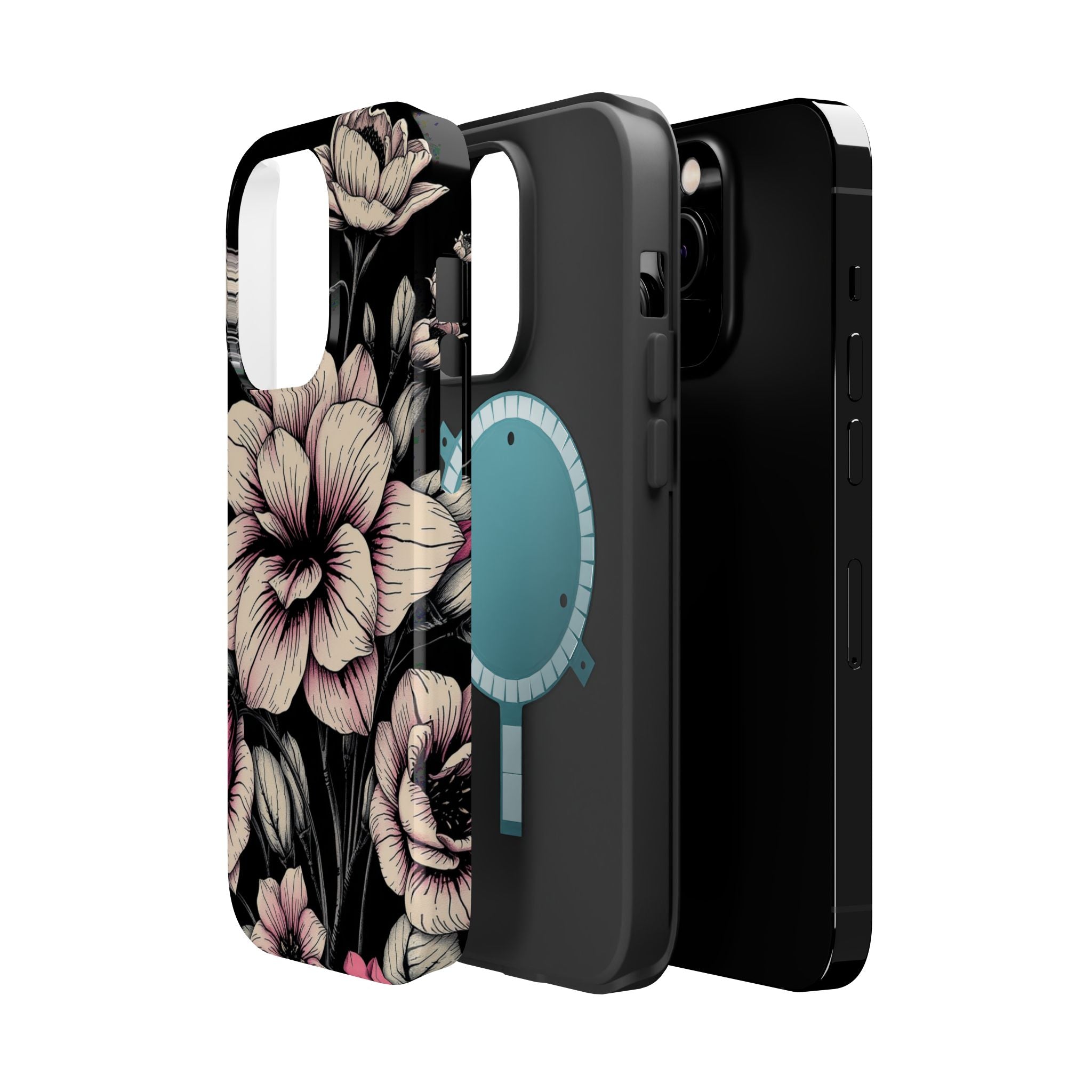 iPhone Floral Dark Academia Gothic Ink Slim Everyday Designer Case · iPhone Case