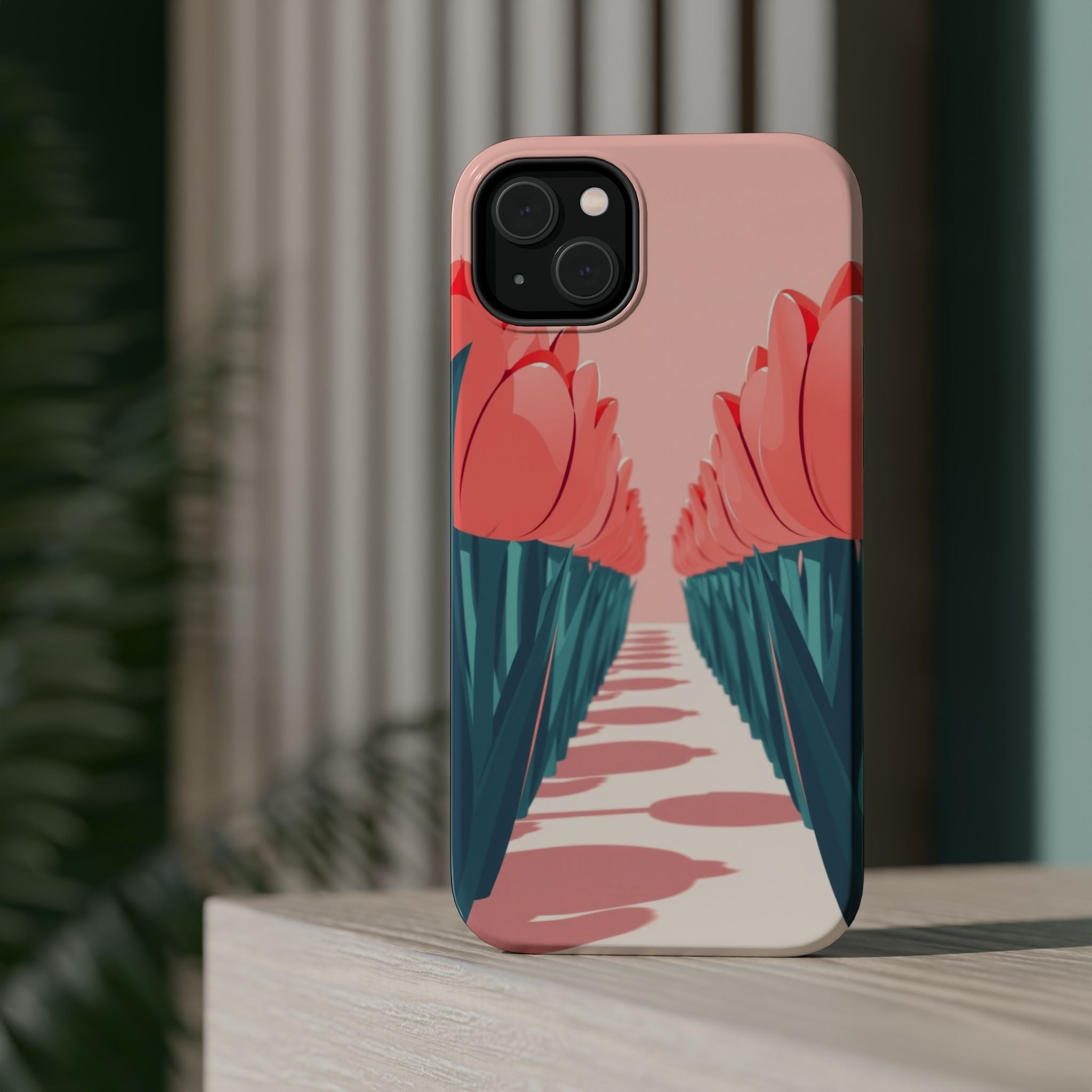 iPhone Tulip Row Pastel Kawaii Slim Everyday Designer Case · iPhone Case