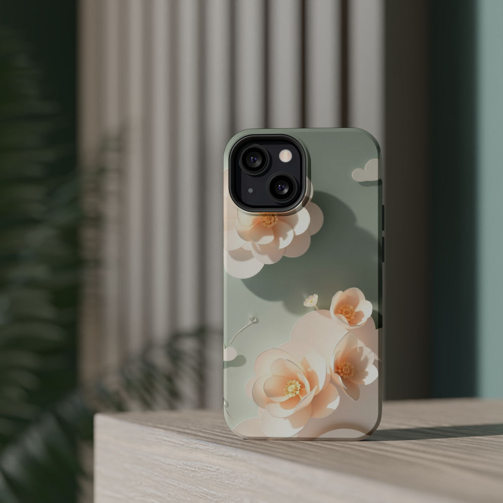 iPhone Sage And Ivory Pastel Floral Cloud Slim iPhone Everyday Designer · iPhone